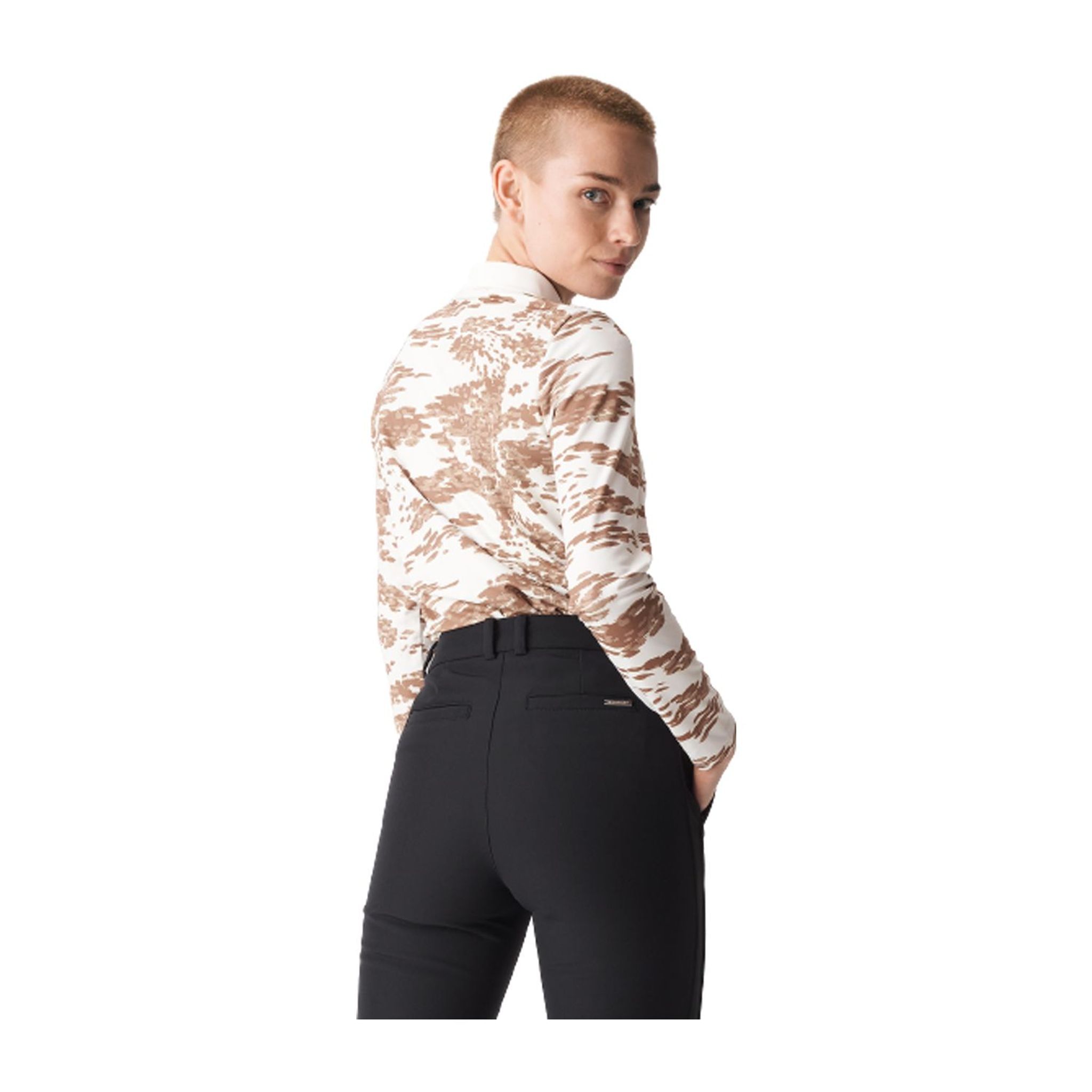 Röhnisch W Polo Sia manica lunga Beige/Camo Donna