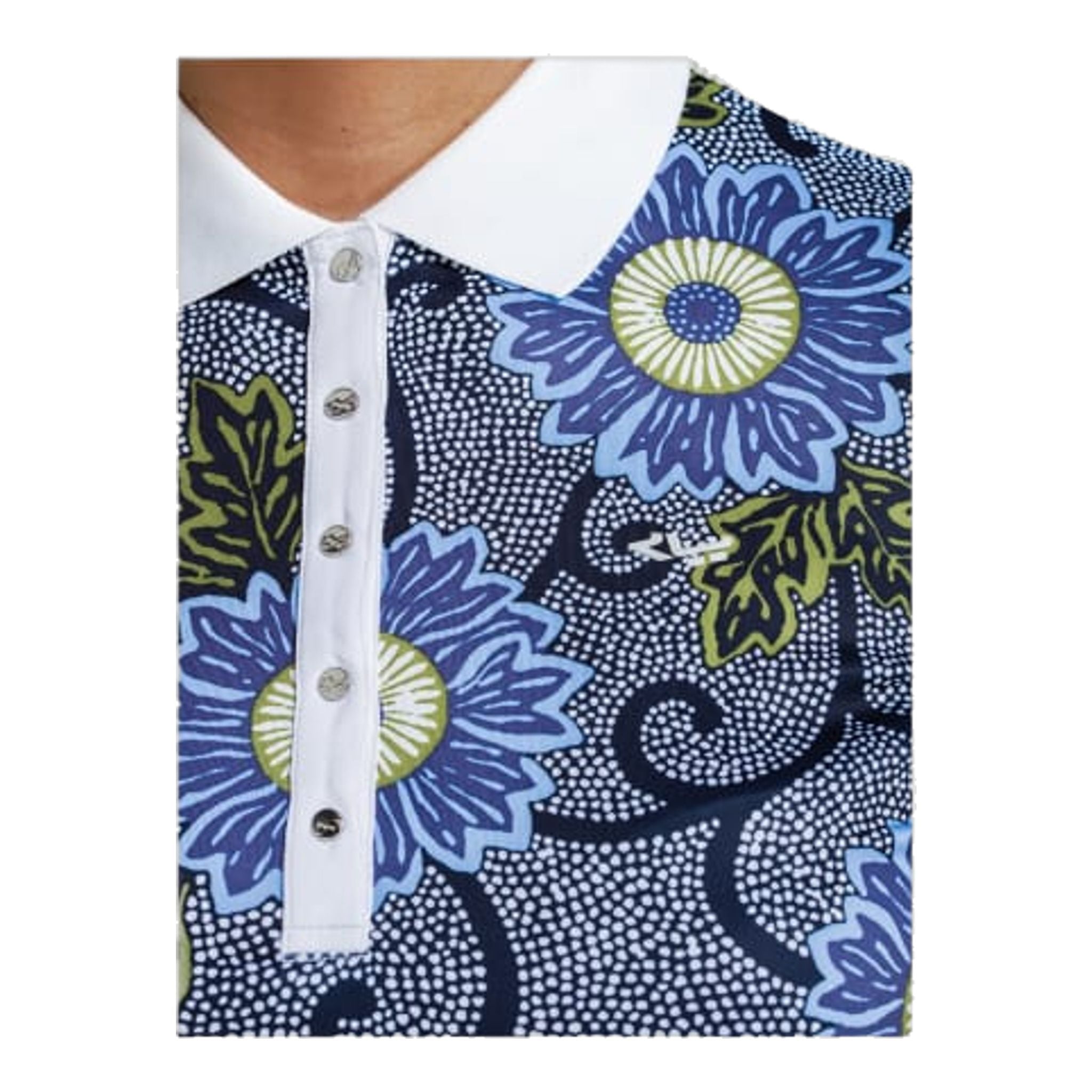 Röhnisch Polo AOP Blu Massai Flower Donna