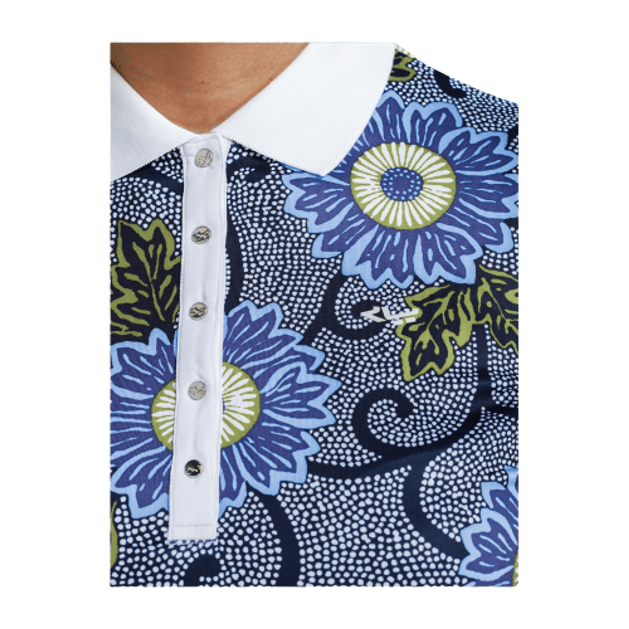 Röhnisch Polo AOP Blu Massai Flower Donna