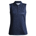 Polo da golf Röhnisch Direction senza maniche blu navy/micro spot D da donna