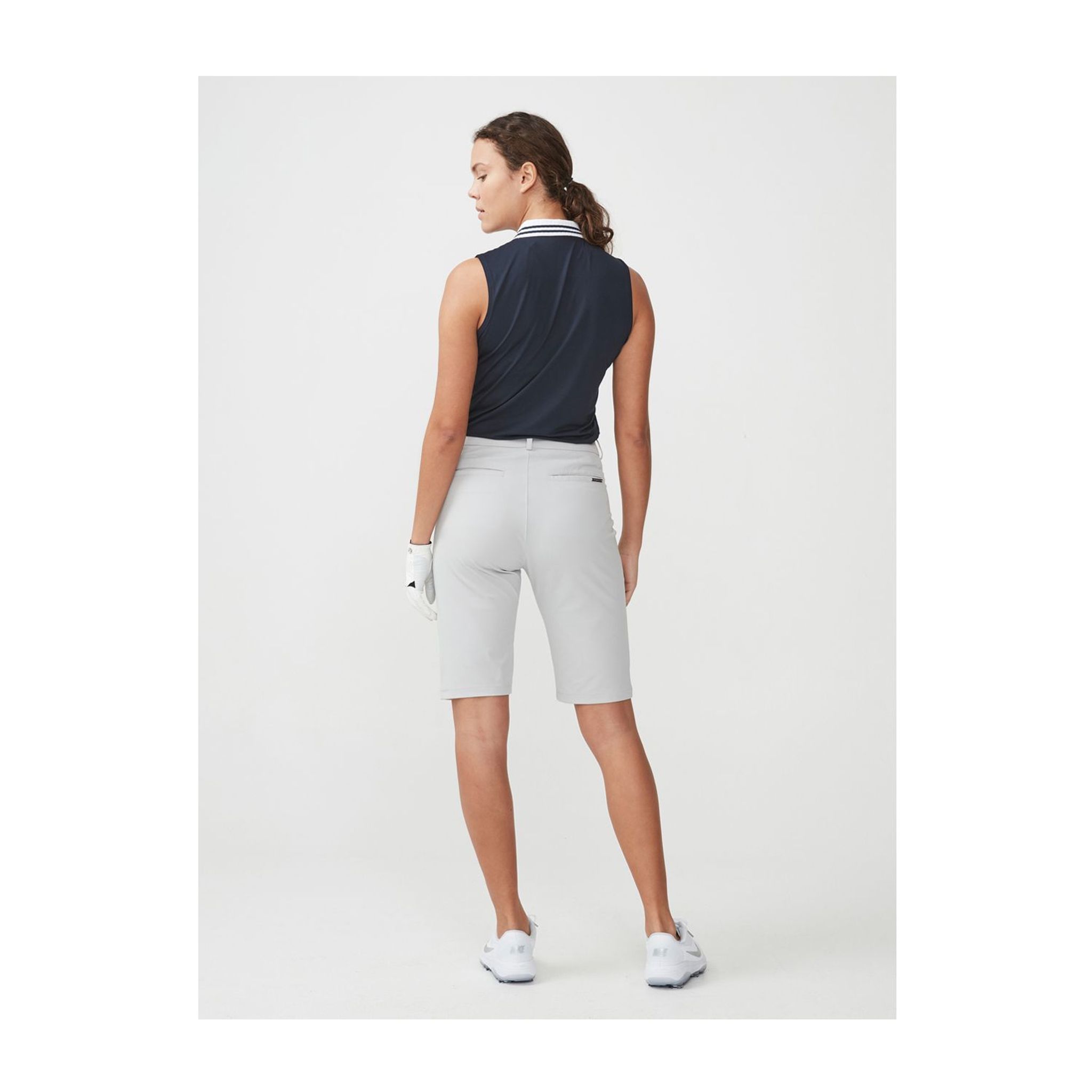 Röhnisch Polo a righe senza maniche blu navy da donna