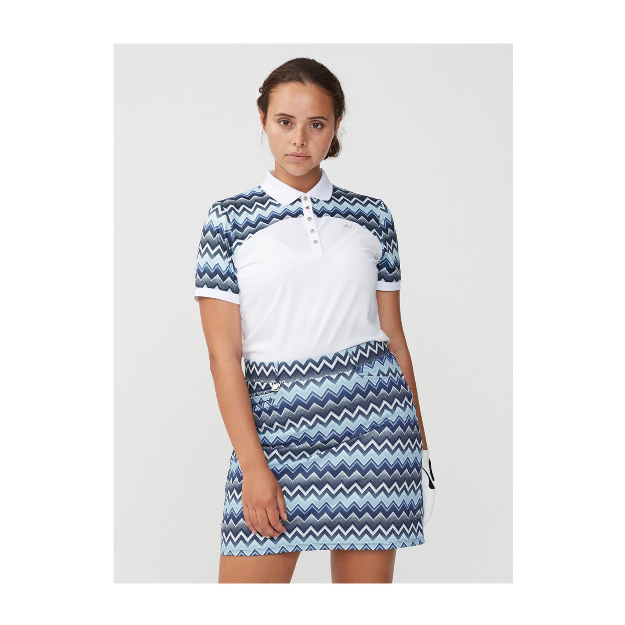 Polo Röhnisch Element Block Zigzag Blu Donna