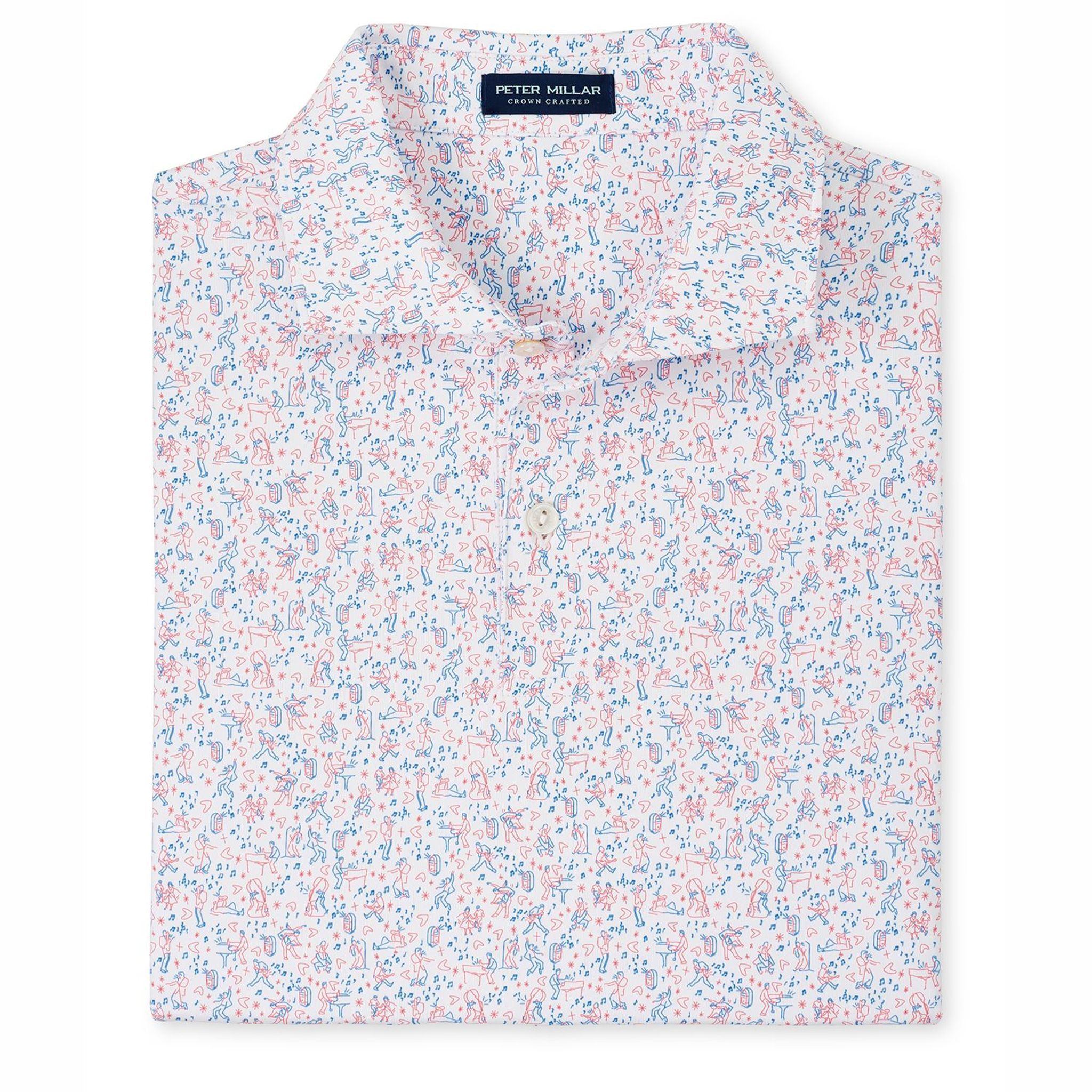 Polo da uomo Peter Millar East Coast Swing Performance Jersey Wh Men