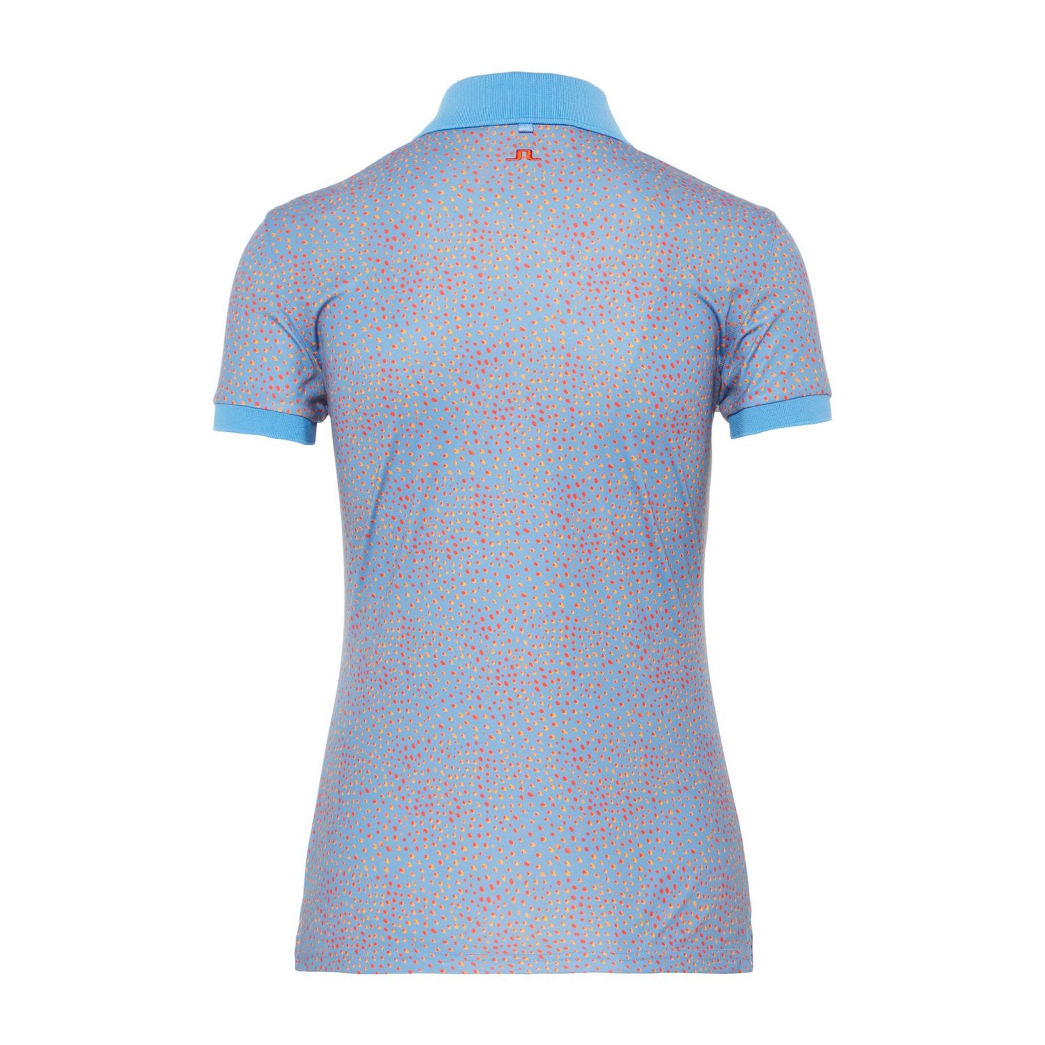 J. Lindeberg W Tour Tech Print-TX Jersey Polo Lake Blue Dot Donna