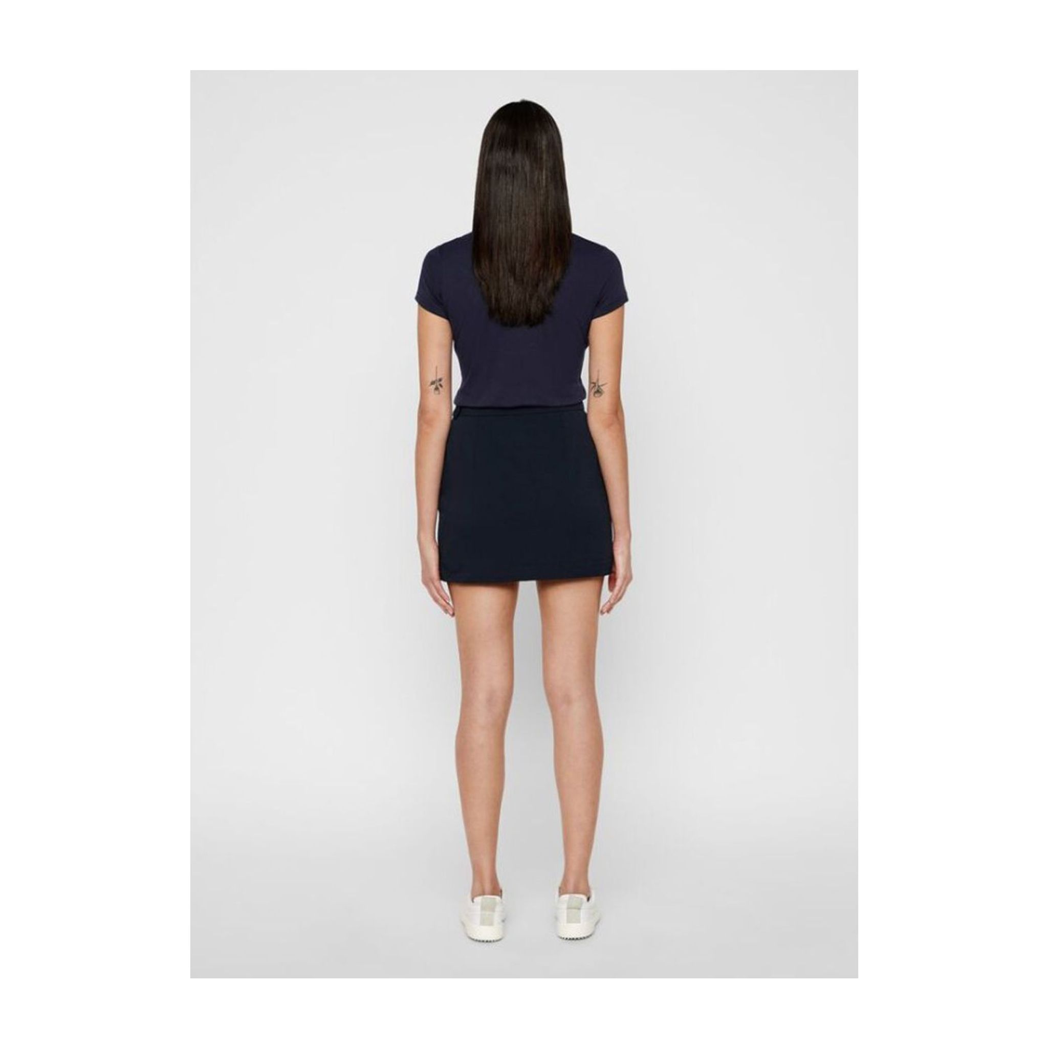 J. Lindeberg W Alve-Cotton Poly Polo blu navy melange da donna
