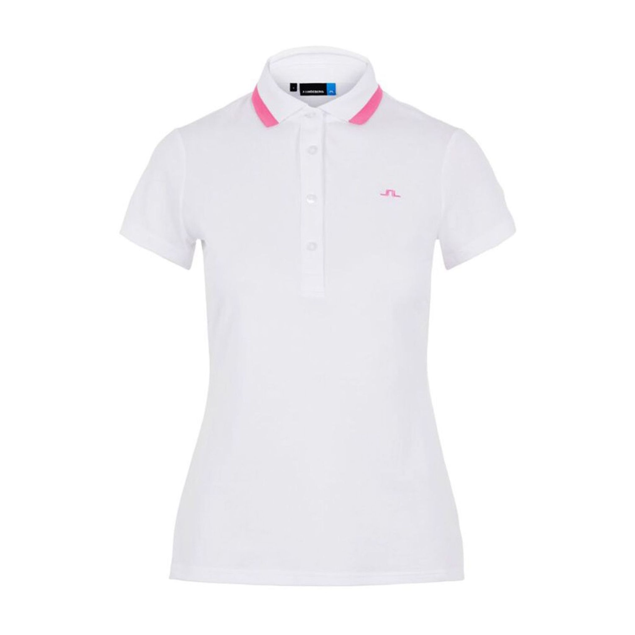J. Lindeberg W Alve-Cotton Poly Polo Bianco Donna