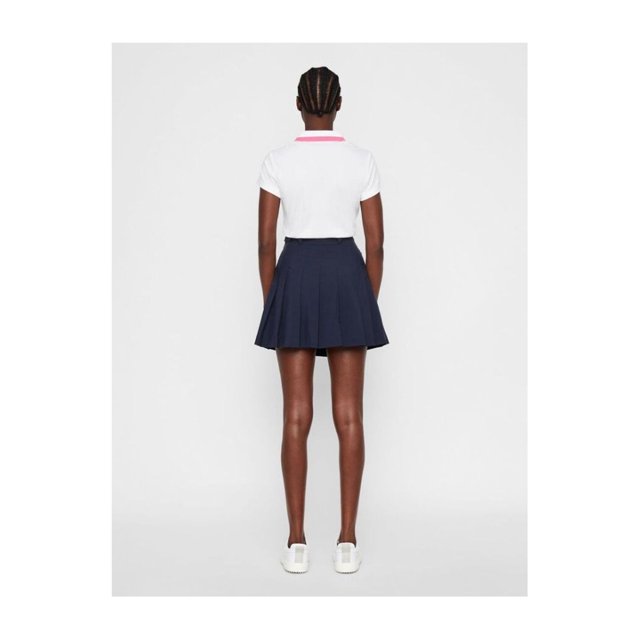 J. Lindeberg W Alve-Cotton Poly Polo Bianco Donna