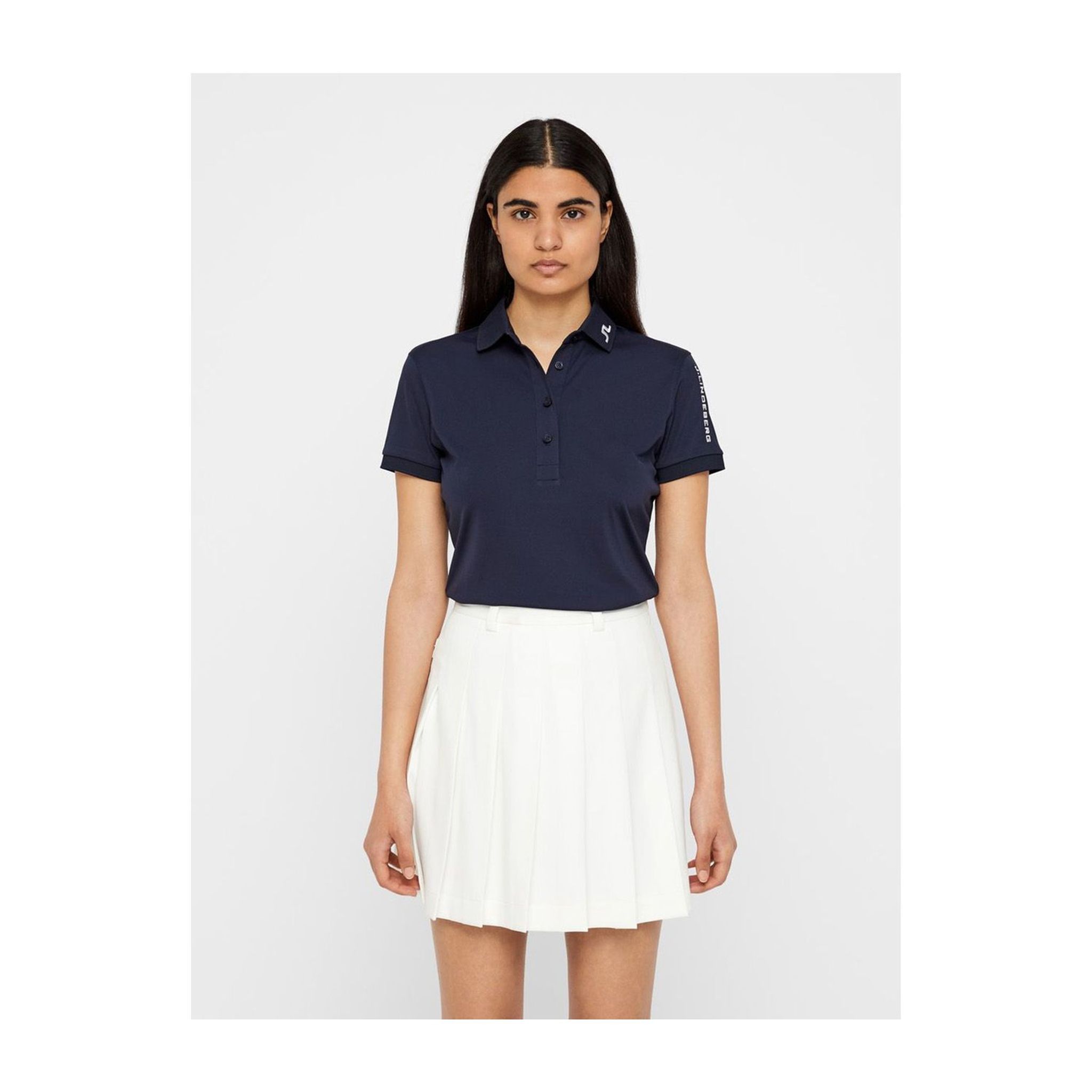 J. Lindeberg W Tour Tech slim TX Jersey Polo JL Navy Donna
