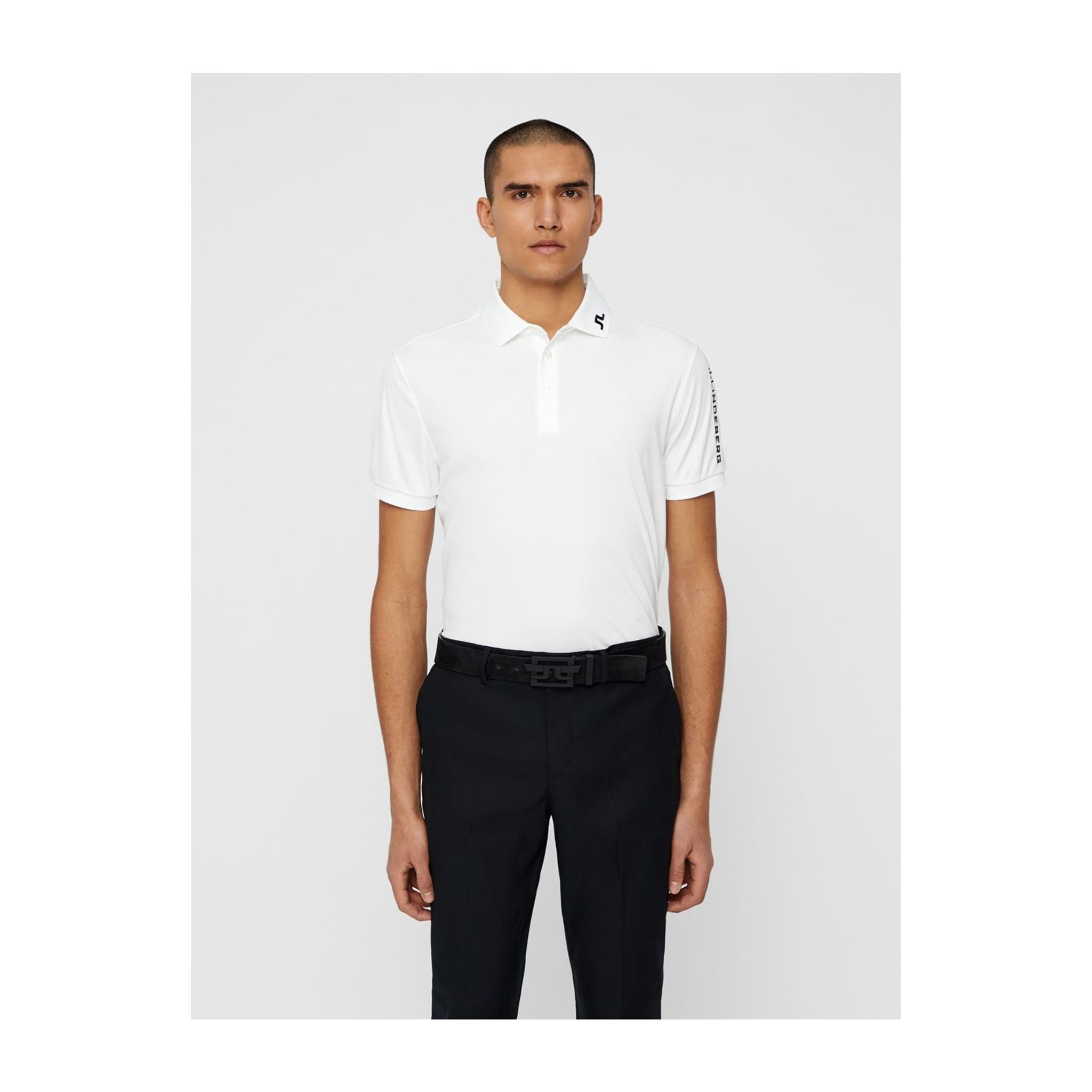 J. Lindeberg M Tour Tech TX Jersey Polo Bianco Caldo Uomo