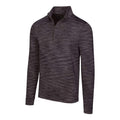 Greg Norman Maglia a maniche lunghe con zip 1/4 in rete mélange nera da uomo