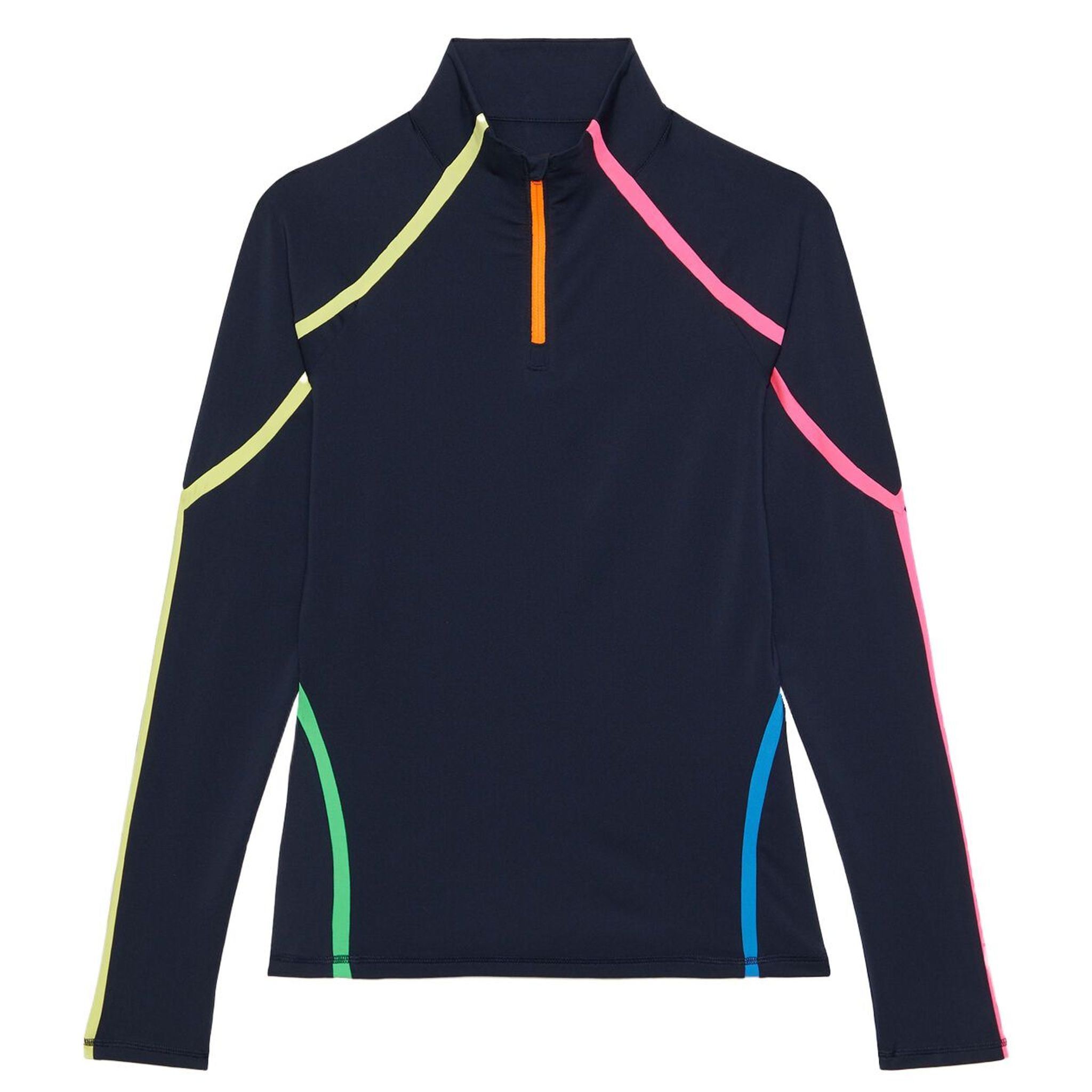 Polo da golf GFORE Colour Block con cerniera 1/4 da donna