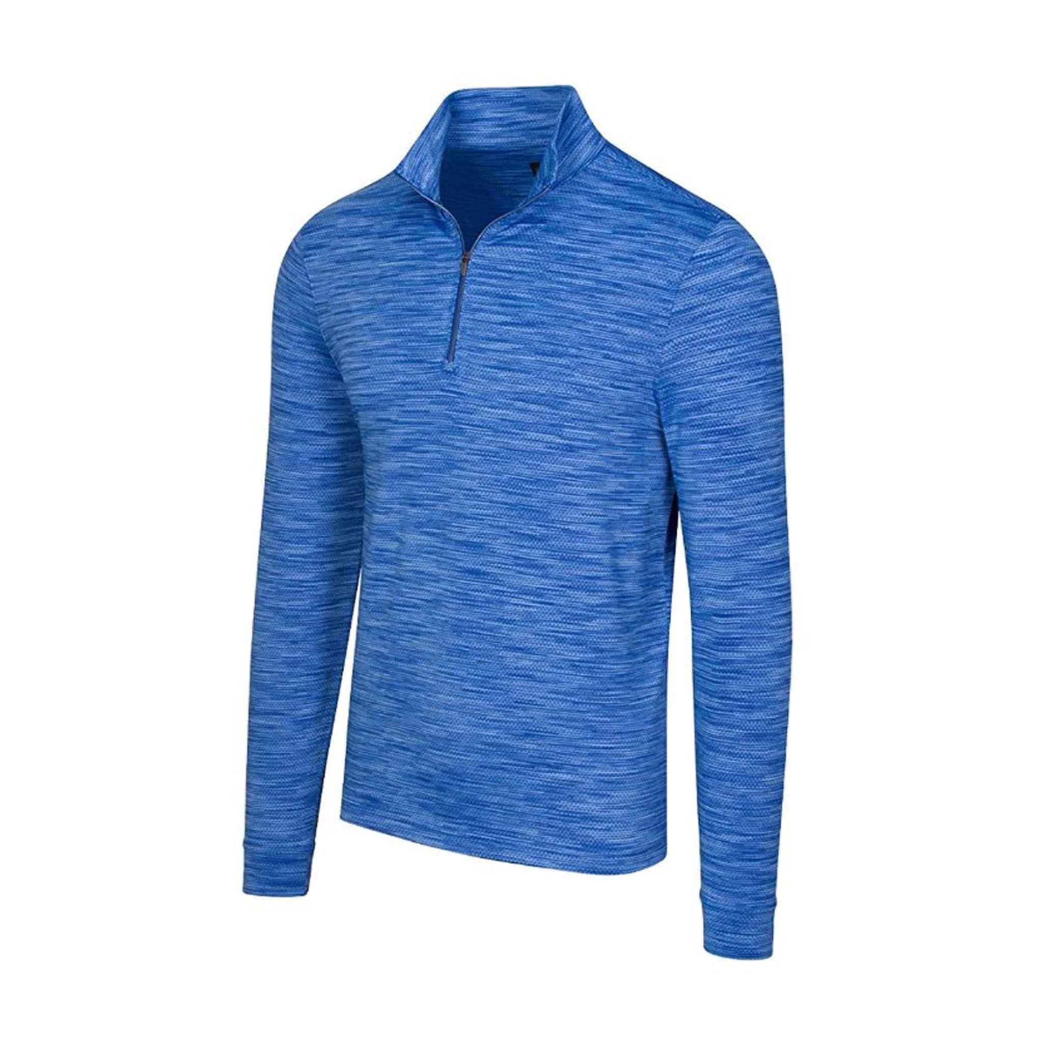 Greg Norman Heathered Mesh 1/4 Zip LS Maglione Uomo Marittimo