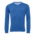Fynch Hatton V-Neck Superfine Golf Pullover Uomo Bright Ocean Uomo