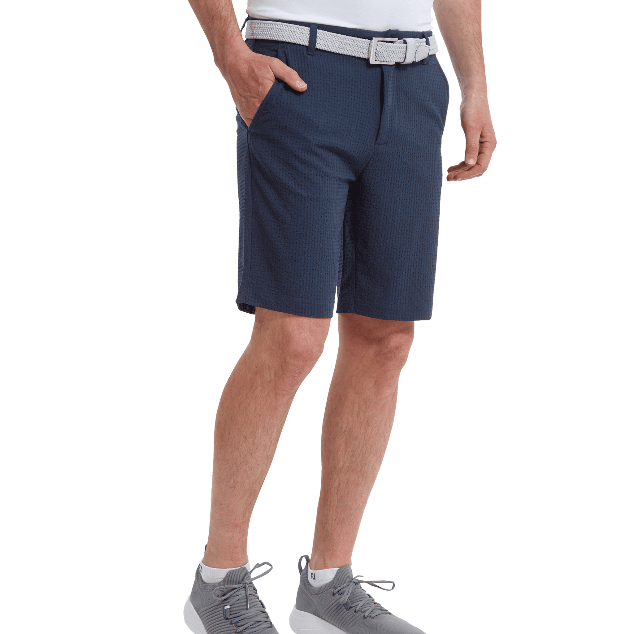 Footjoy M Performance Pantaloncini Seersucker Blu Navy Uomo