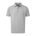 Polo a maniche corte Footjoy M Lisle Stripe Leaf grigia/bianca da uomo