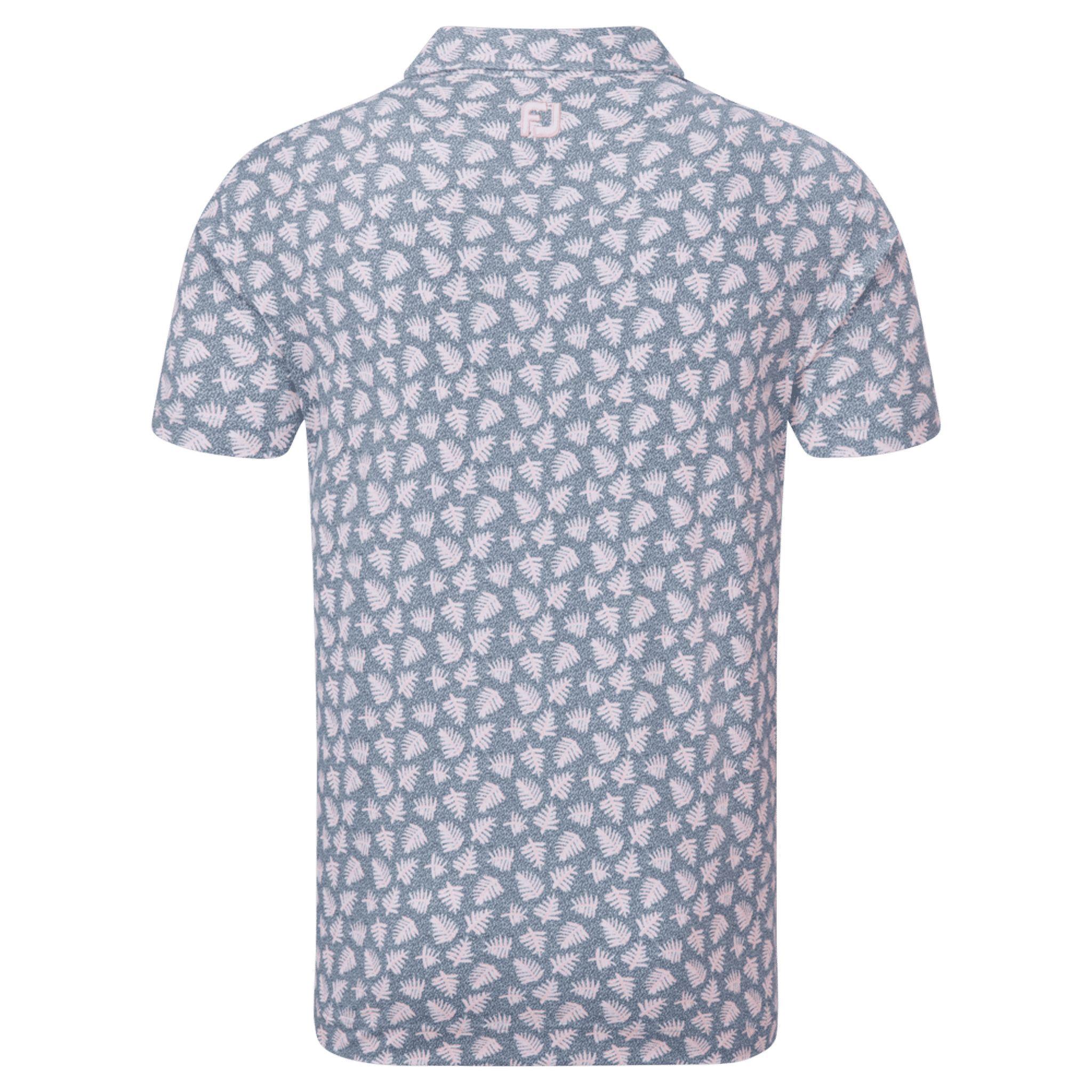 Footjoy M Polo Shadow Palm Print Pique Graphite/Quarzo Rosa Uomo