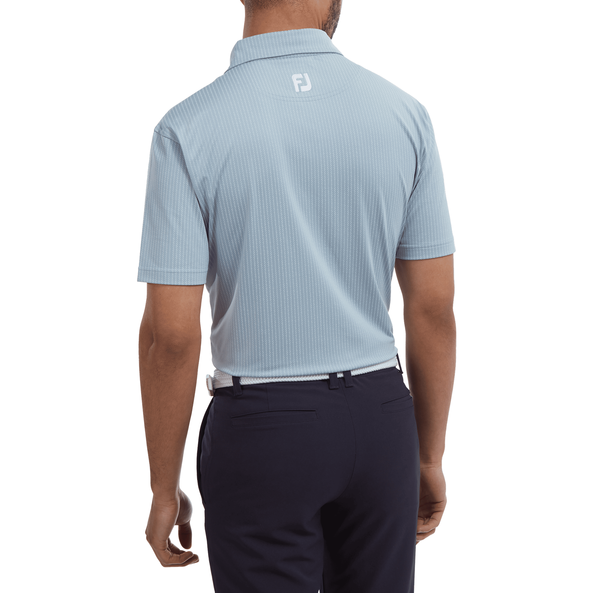Footjoy Polo Zig-Zag Print Lisle Dove Uomo