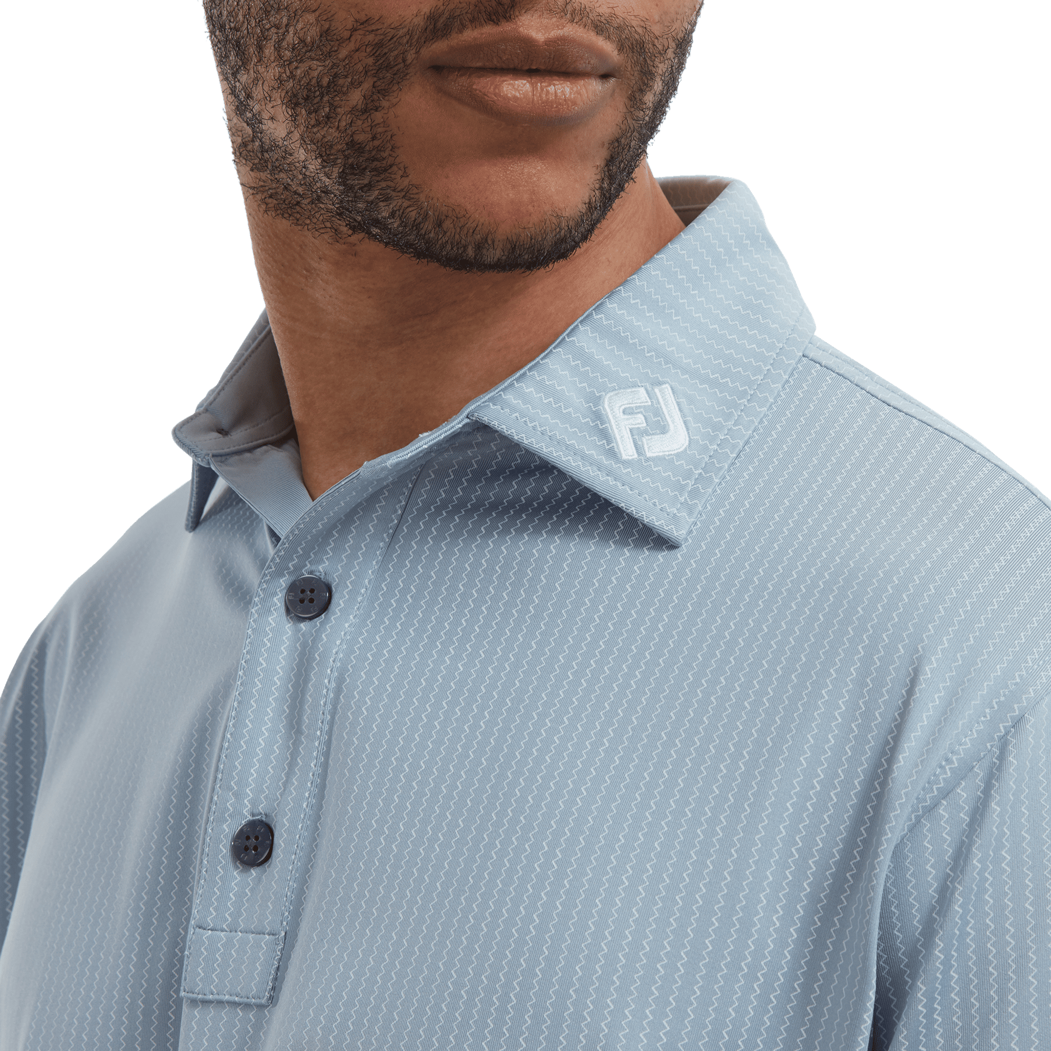 Footjoy Polo Zig-Zag Print Lisle Dove Uomo