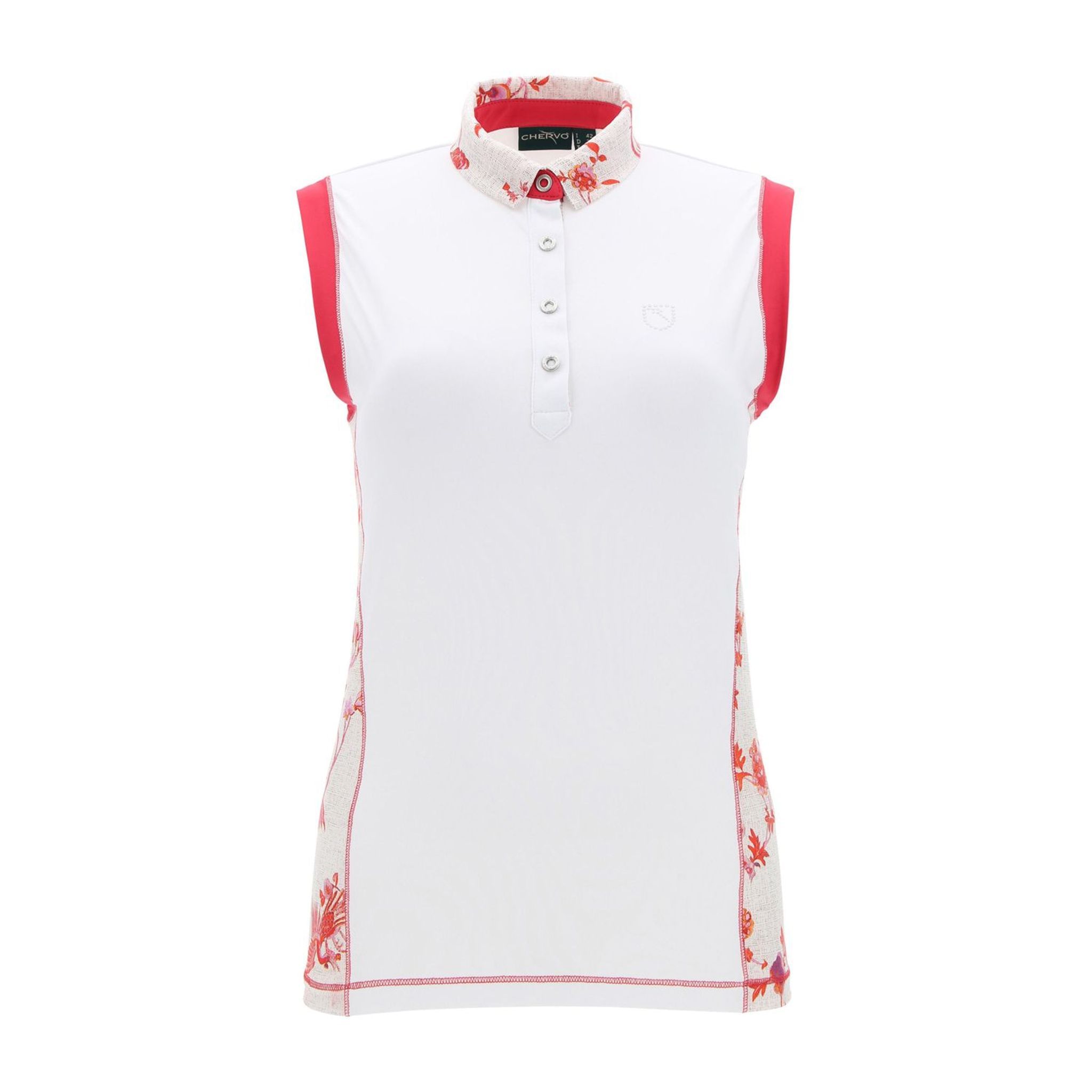 Chervo W Alaavio SL Polo Bianco/Rosso fantasia Donna