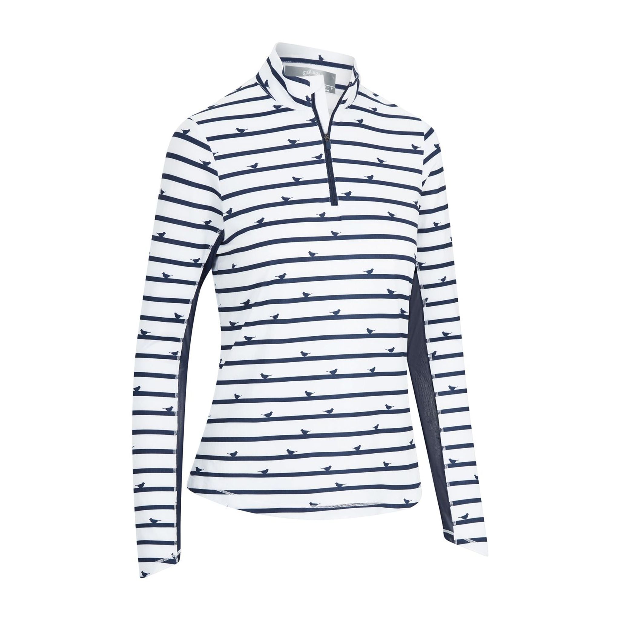 Callaway W Polo Birdie Stripe Protezione Solare Manica Lunga Peacoa Donna