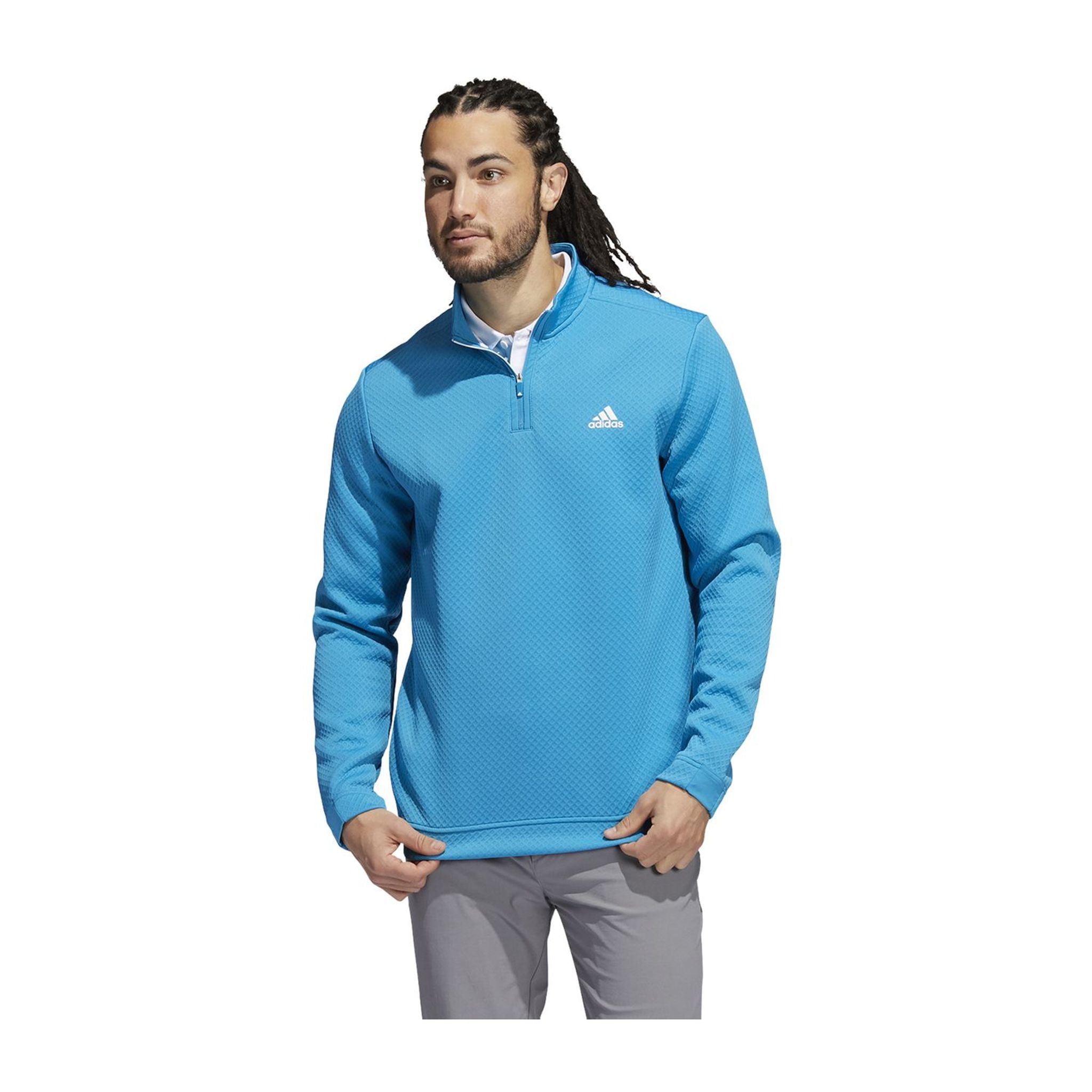 Maglione Adidas DWR Half Zip Turchese Uomo