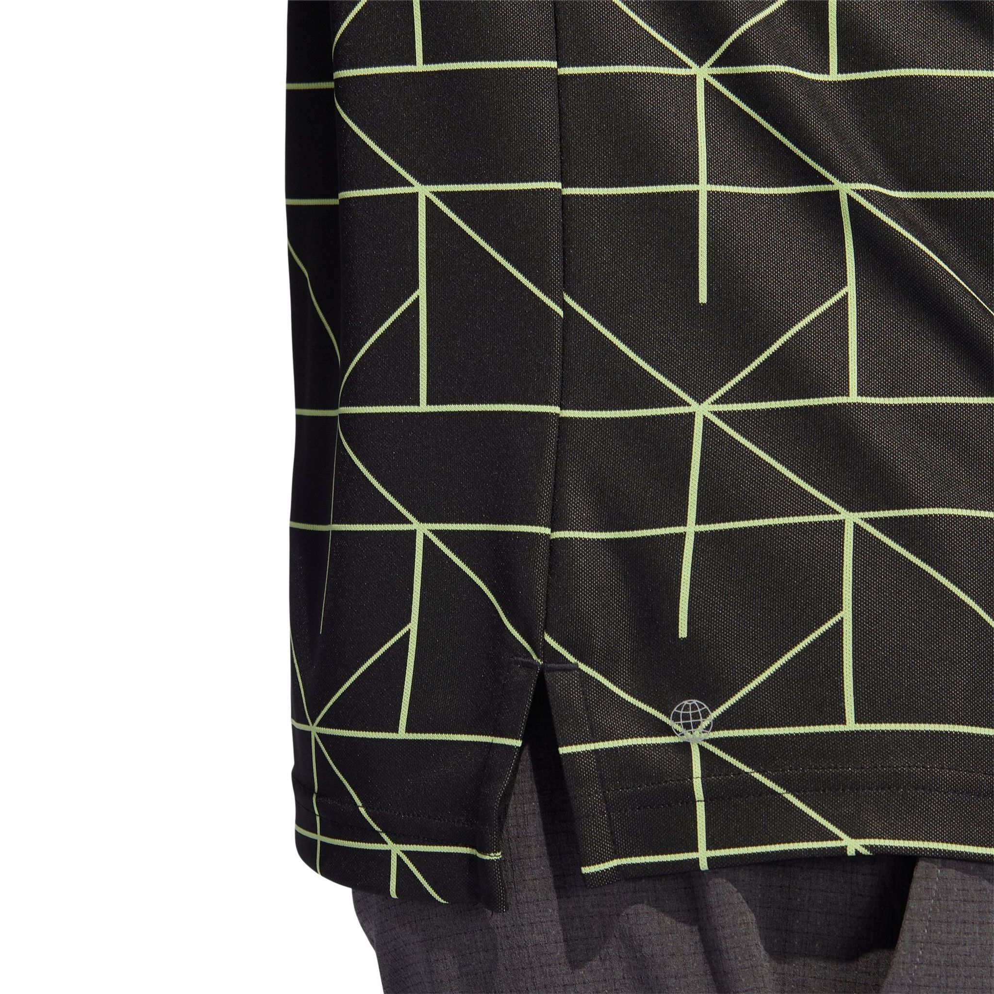 Adidas M Polo Jaquard Lines Nero/Lime Pulse Uomo