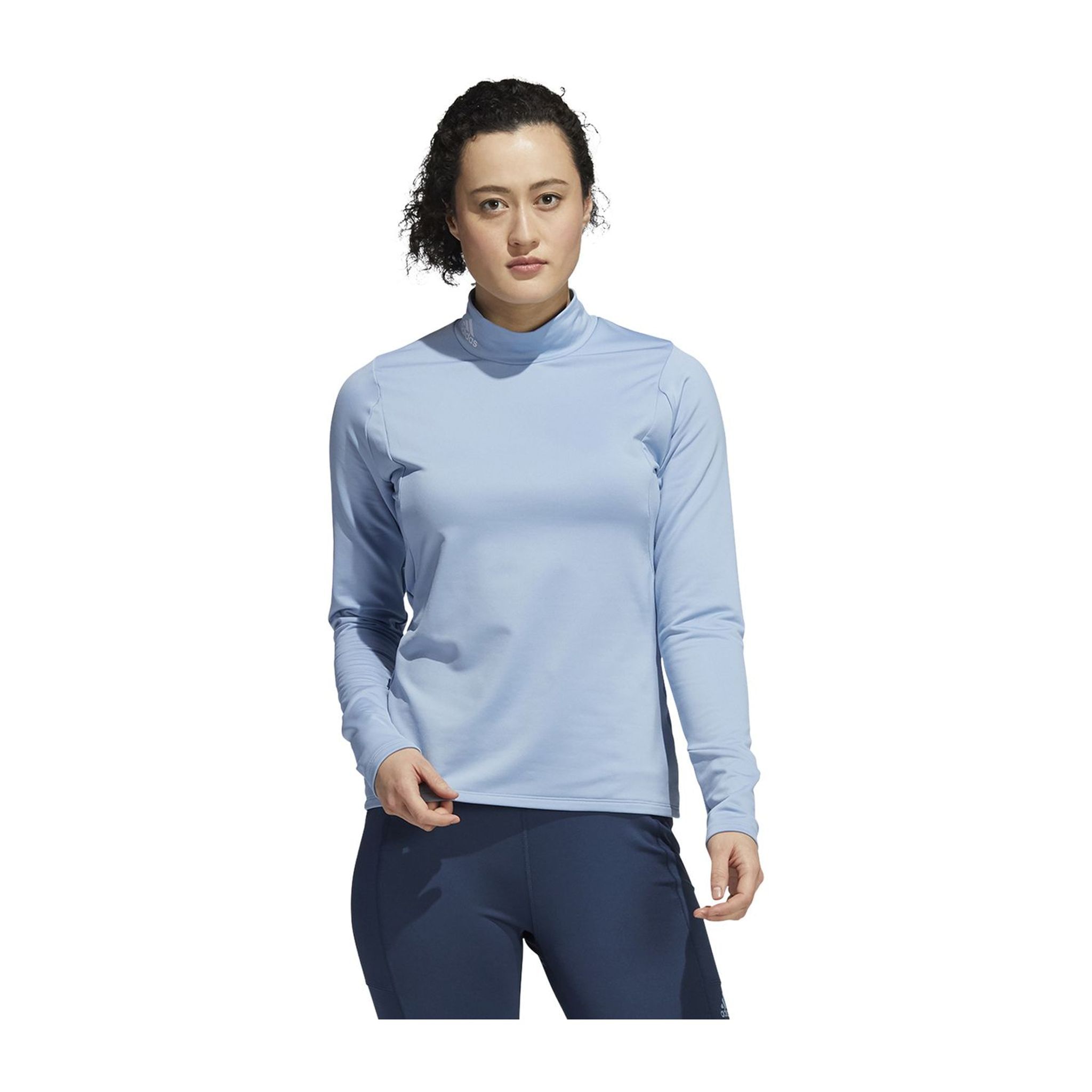 Adidas W Layer Mock Maniche Lunghe Azzurro Donna