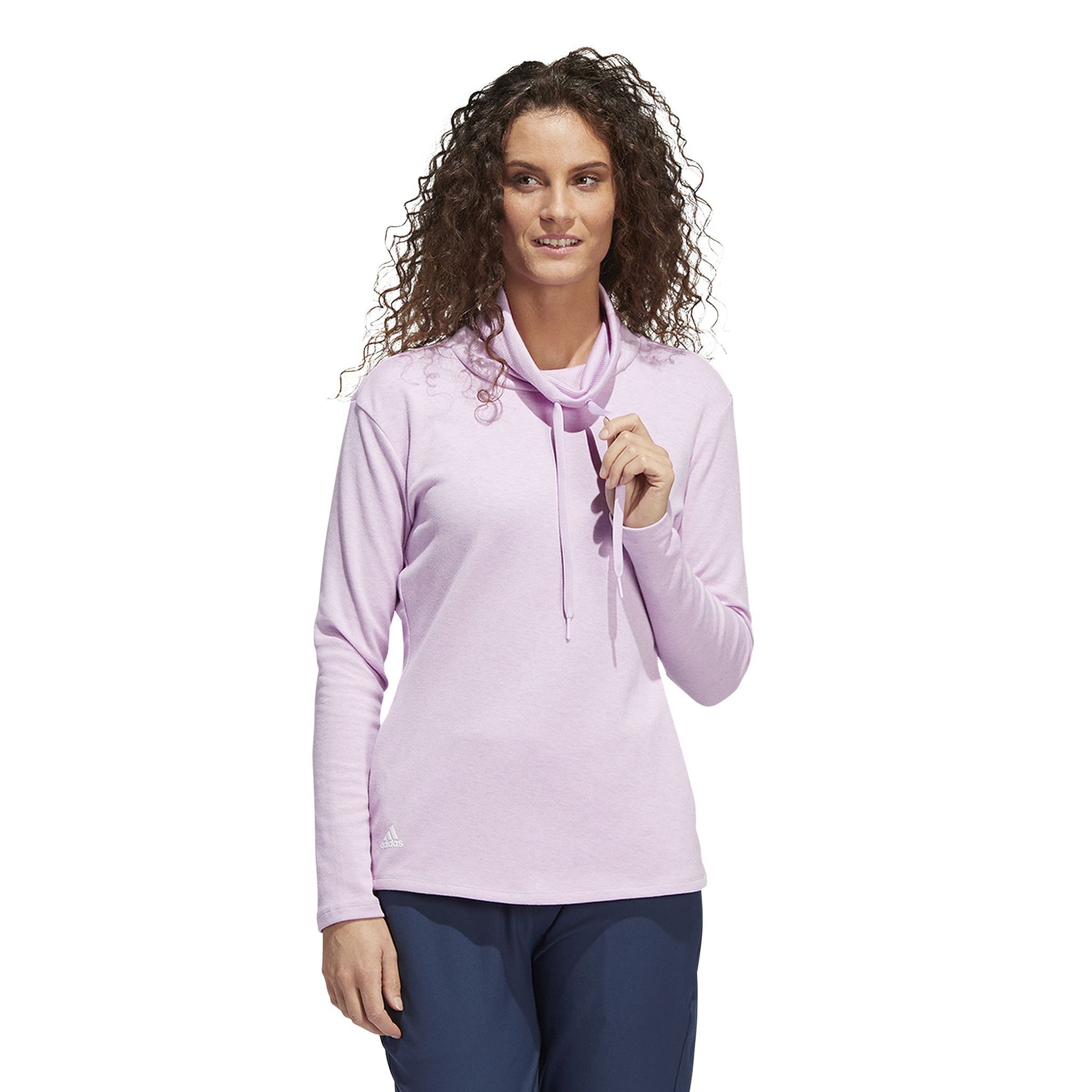 Adidas Melange High Mock Golf Pullover Bliss Lilac Mel Da Donna
