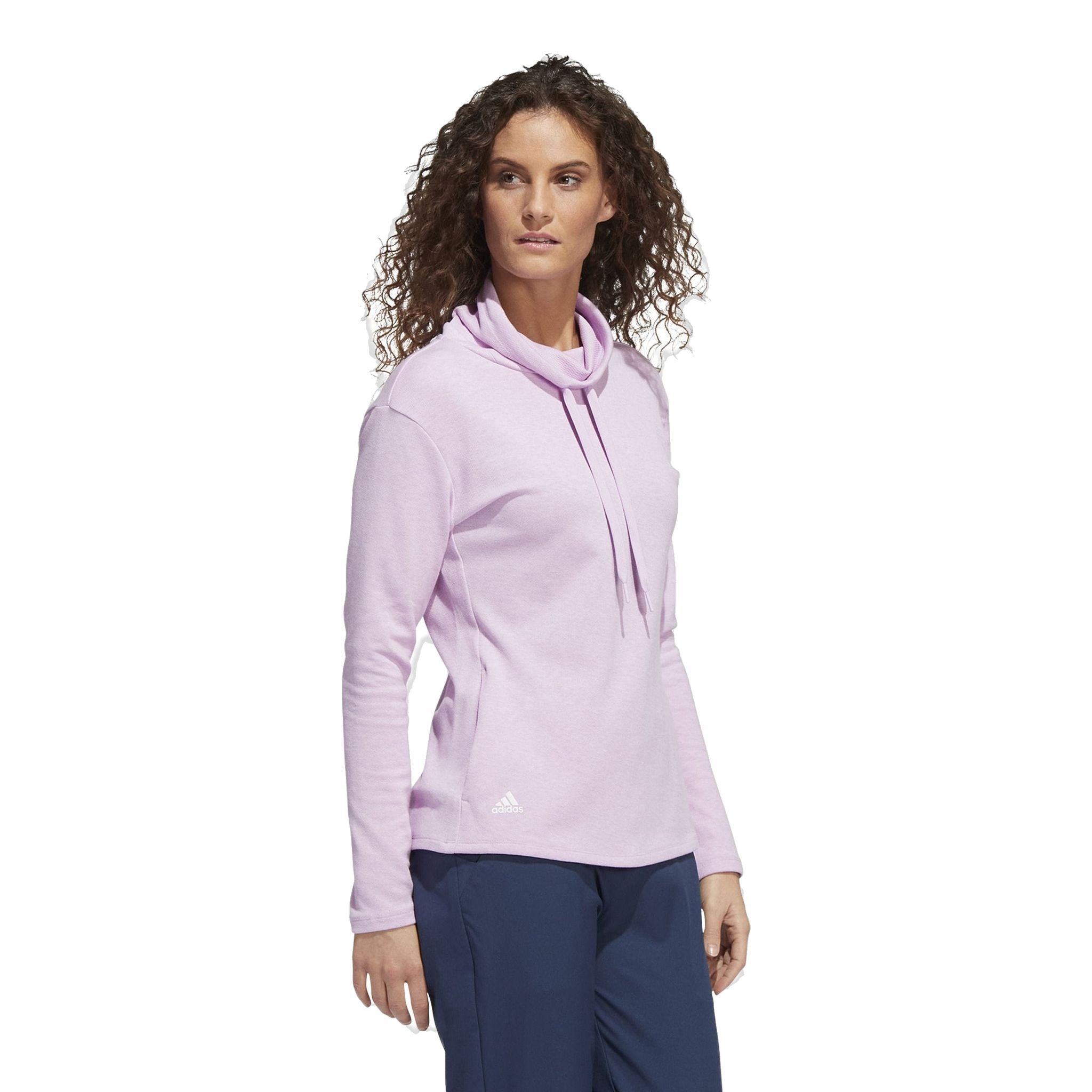 Adidas Melange High Mock Golf Pullover Bliss Lilac Mel Da Donna