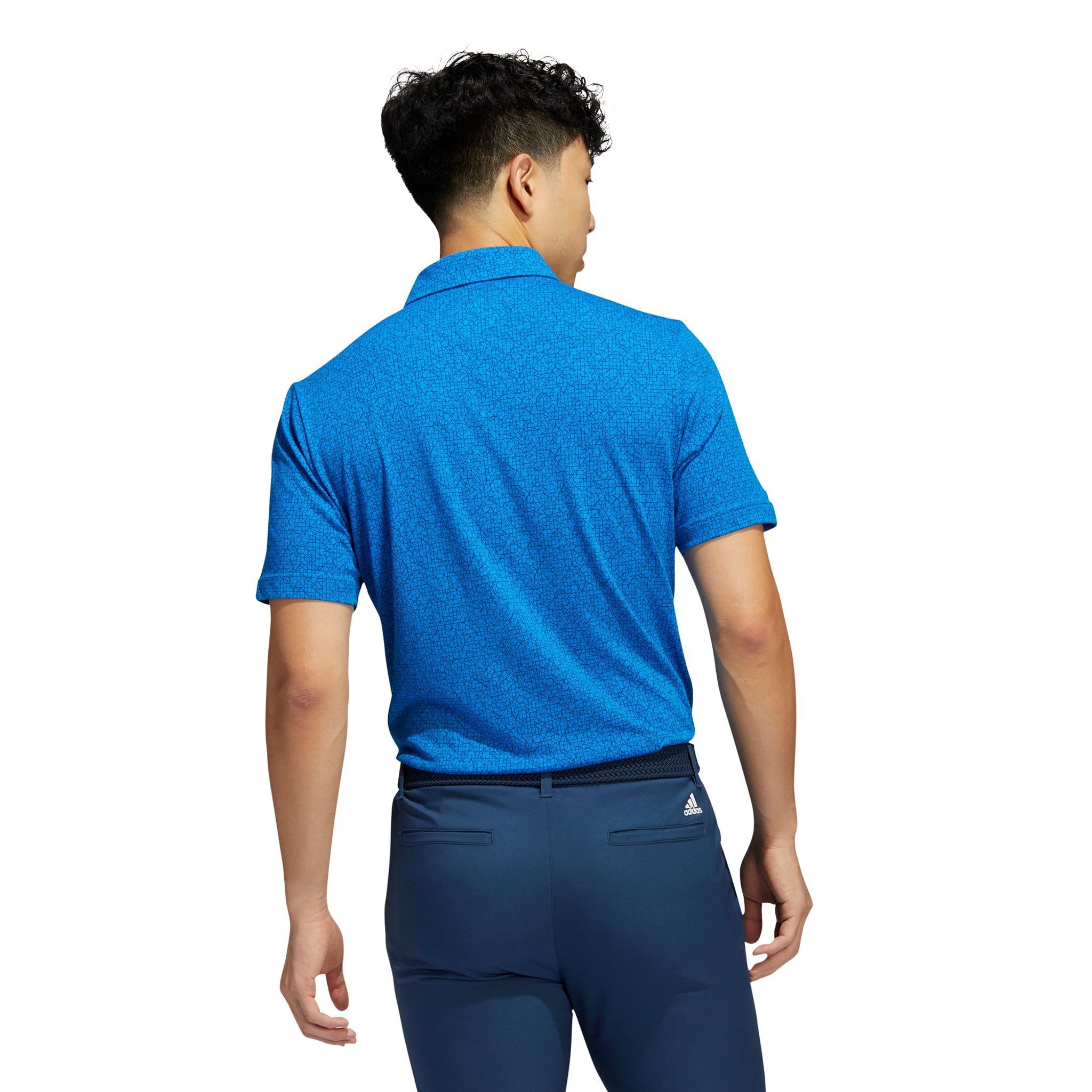 Adidas M Polo Stampa Astratta Blu Rush/Crew Blu Navy Uomo
