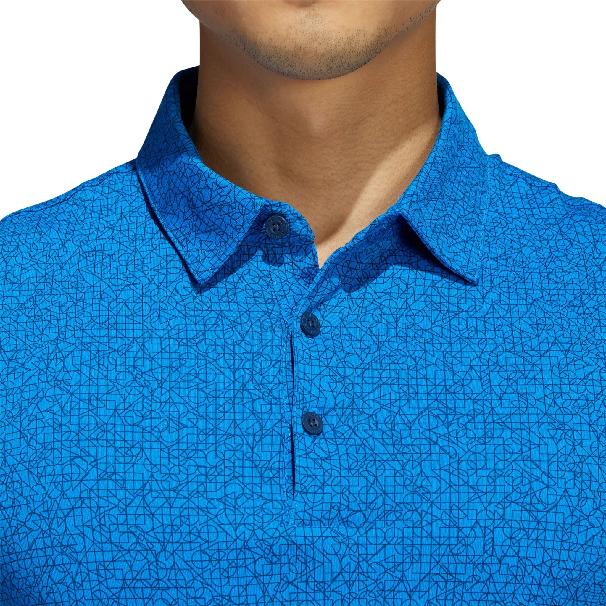 Adidas M Polo Stampa Astratta Blu Rush/Crew Blu Navy Uomo