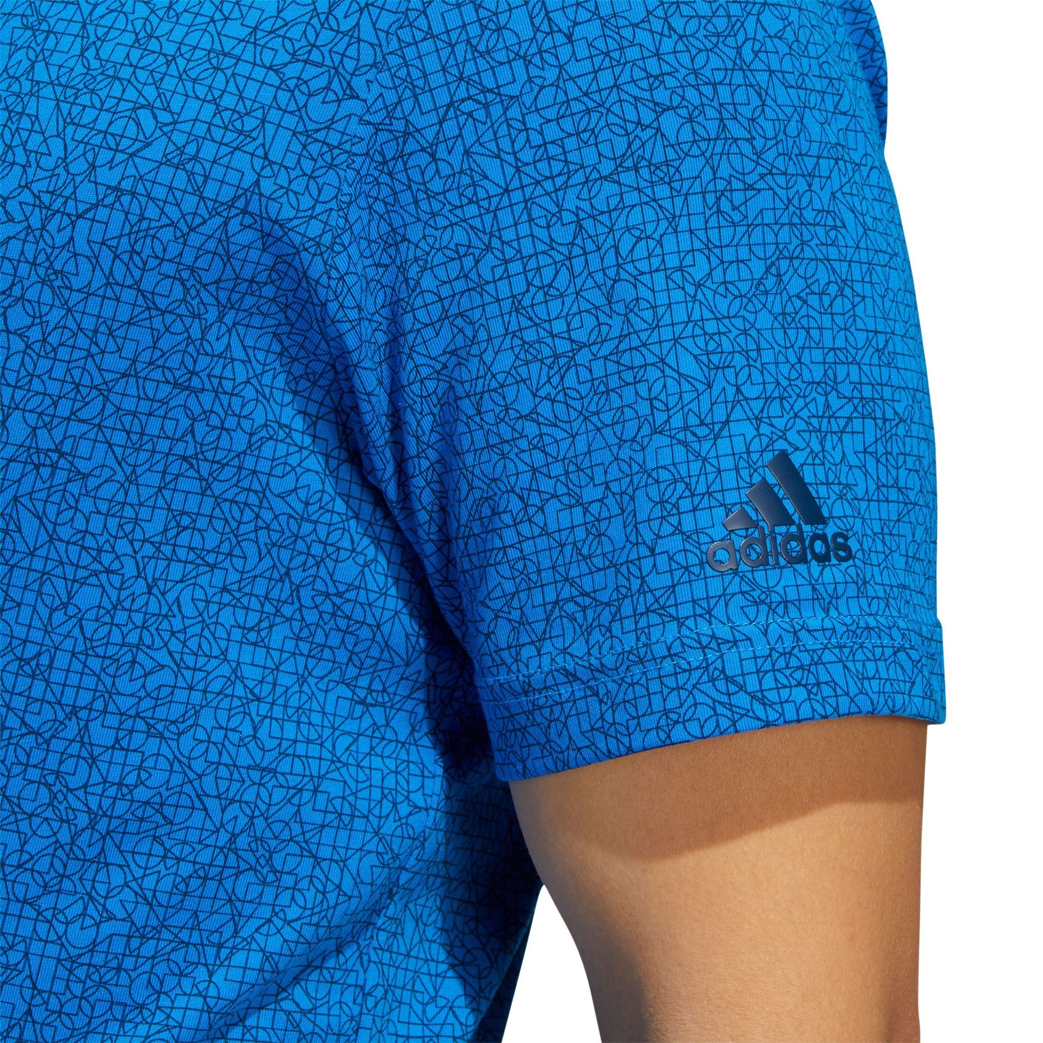 Adidas M Polo Stampa Astratta Blu Rush/Crew Blu Navy Uomo