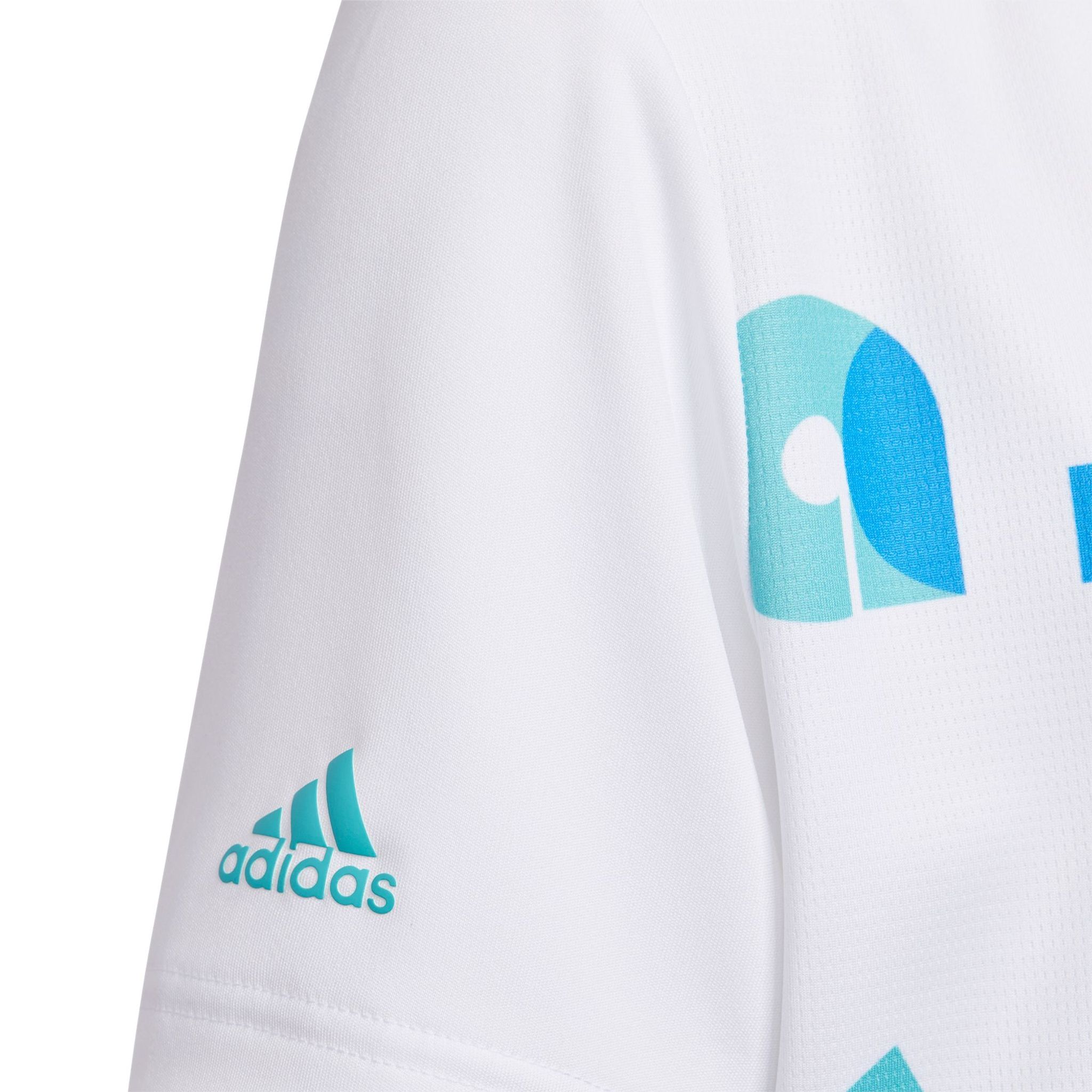 Adidas Jr. Polo Graphic Semi Mint Rush/Blu Rush/Bianco