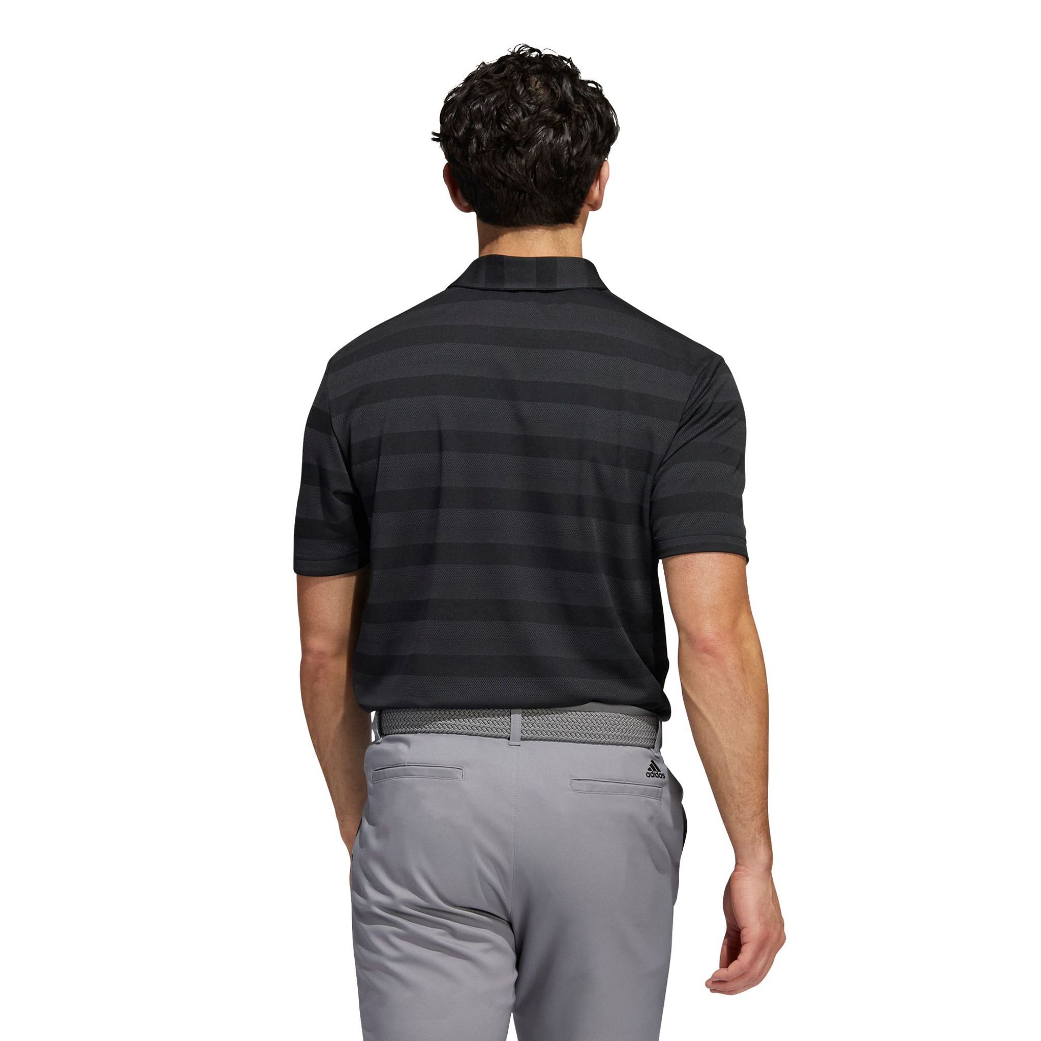 Adidas M Polo a due colori a righe nero/grigio sei uomini