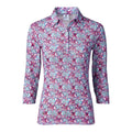 Polo da donna a maniche 3/4 in maglia Paisley di Daily Sports, colore azzurro