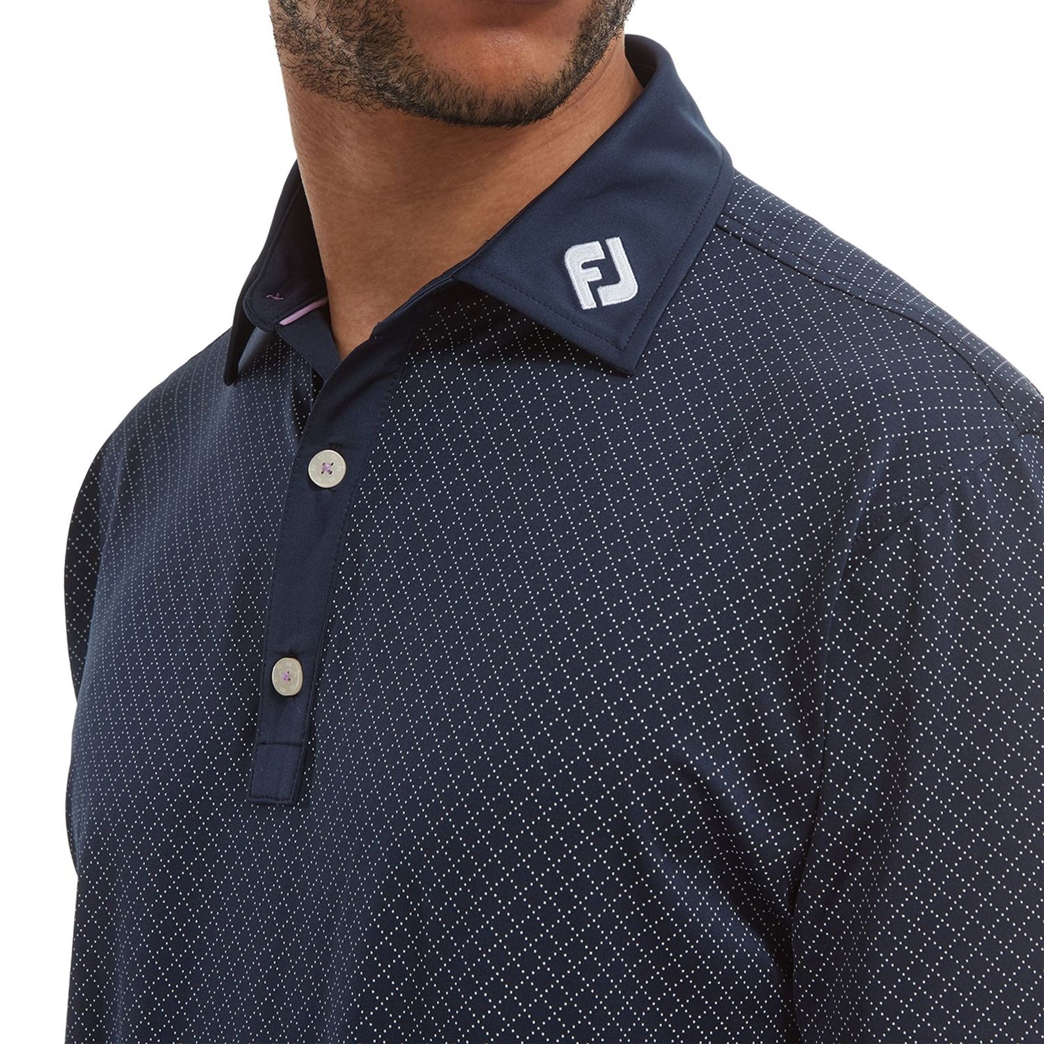 Polo da uomo Footjoy Diamond Dot Print Lisle