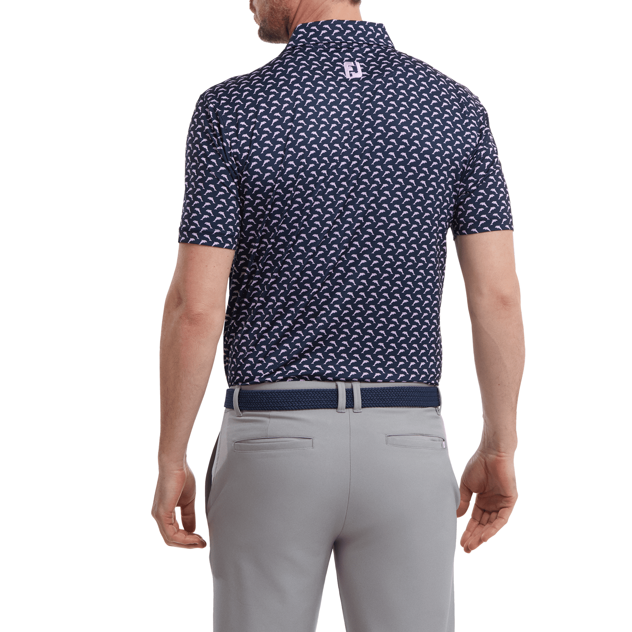 Polo Footjoy Leaping Dolphins con stampa Lisle da uomo
