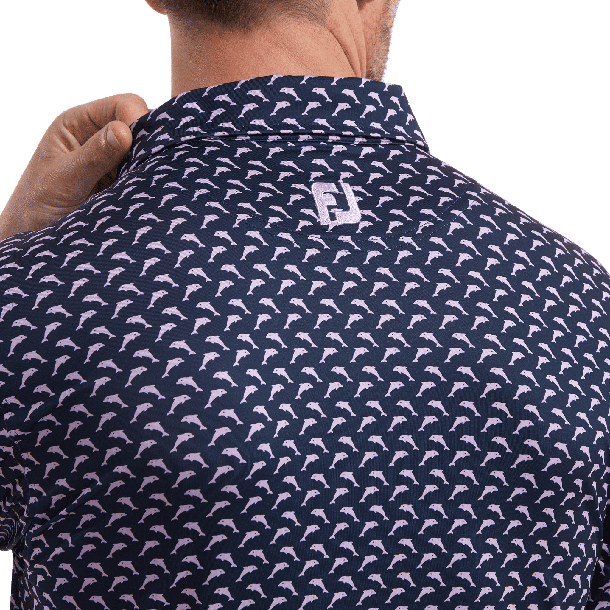 Polo Footjoy Leaping Dolphins con stampa Lisle da uomo