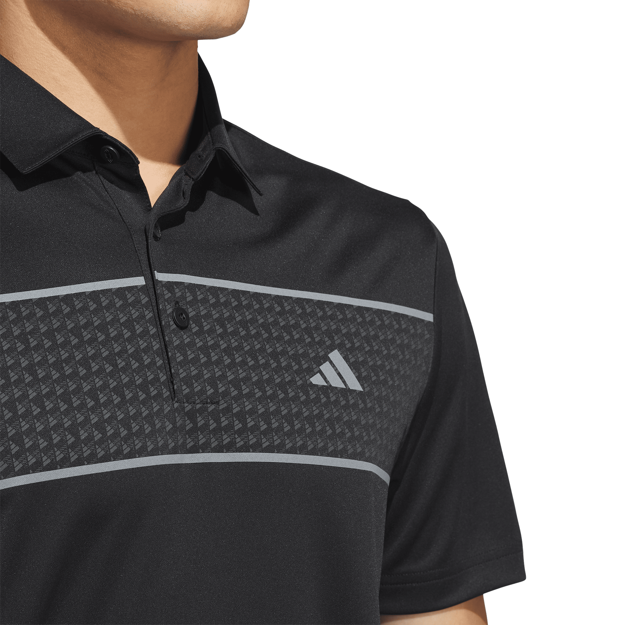 Polo a righe sul petto Adidas Core da uomo