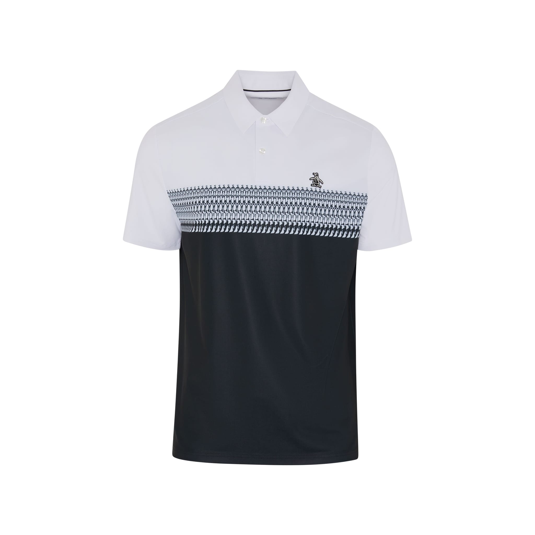 Polo da uomo con stampa a blocchi a righe originali Penguin Engineered Novelty