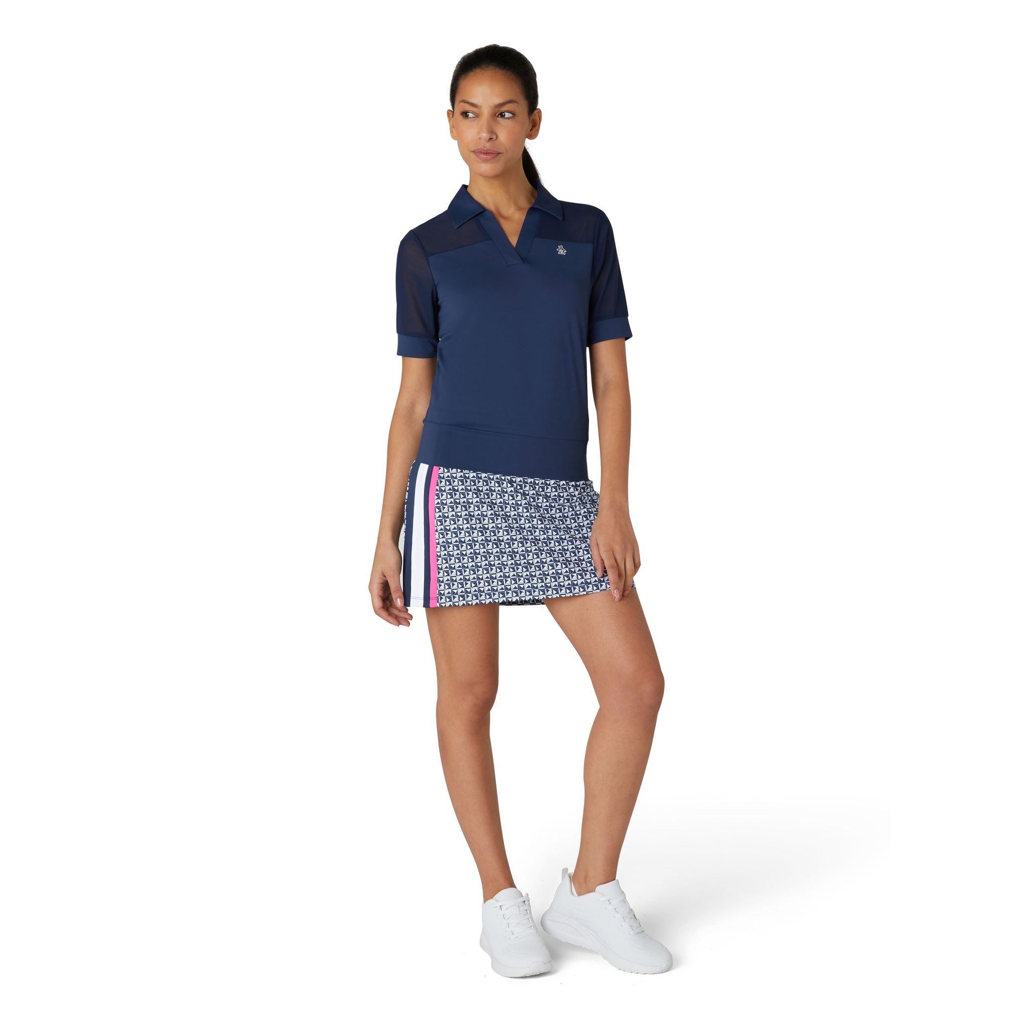 Polo da donna originale Penguin a 1/2 manica in rete bloccata