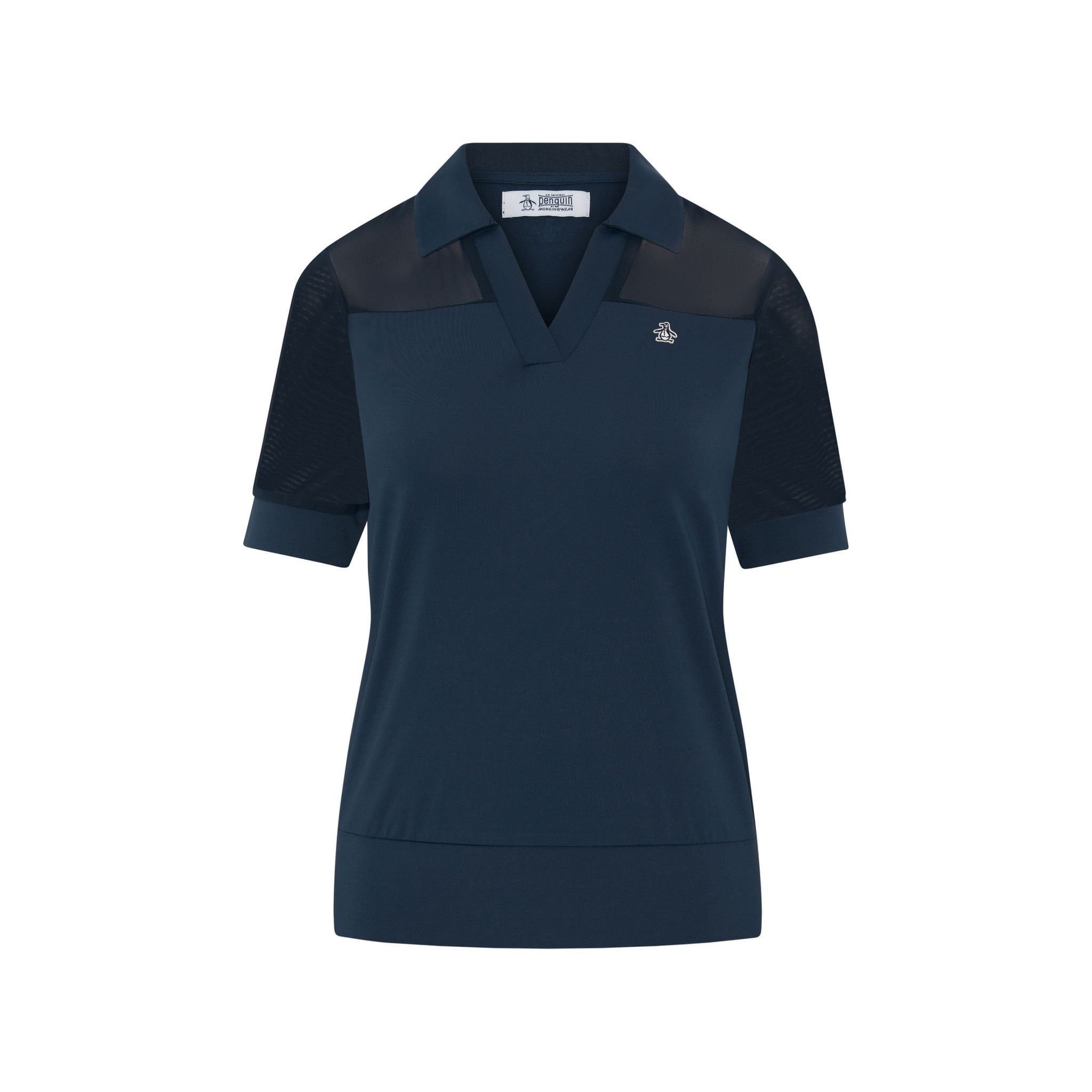 Polo da donna originale Penguin a 1/2 manica in rete bloccata