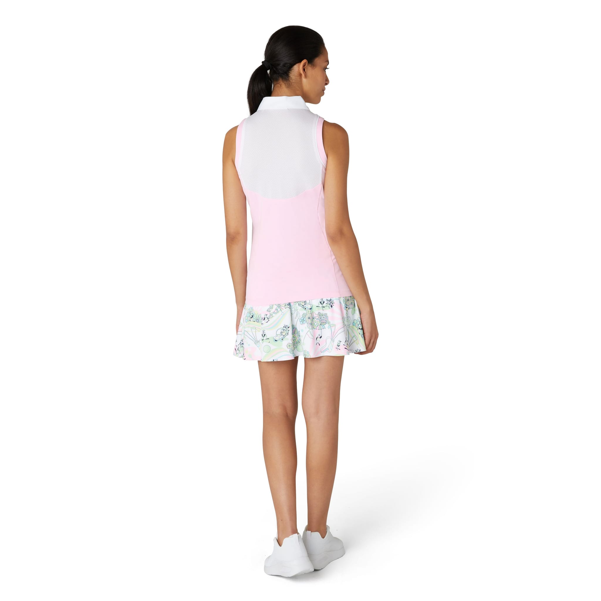 Polo senza maniche a blocchi di colore in meshback originale Penguin da donna