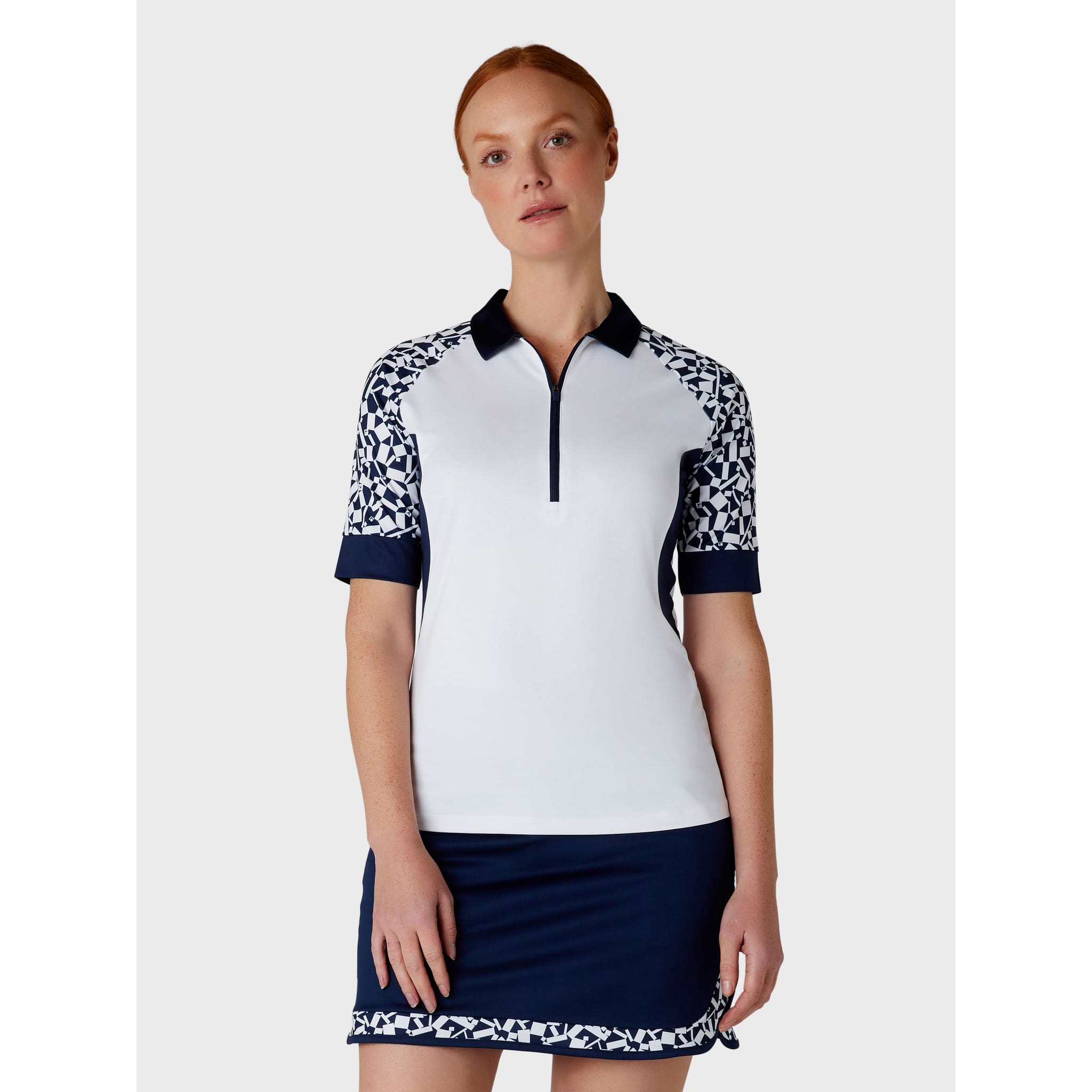 Callaway Two Tone Geo 1/2 Sleeve Shirt Donna