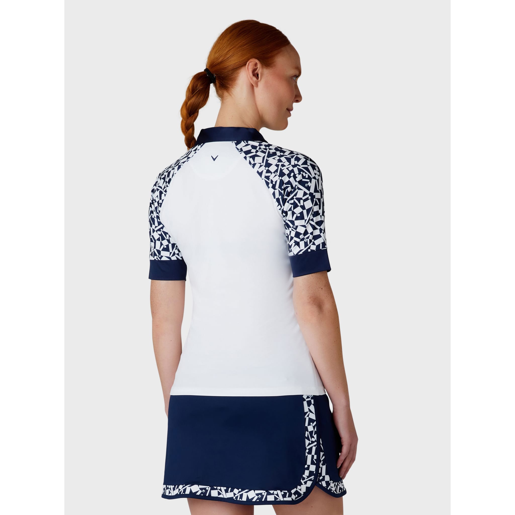 Callaway Two Tone Geo 1/2 Sleeve Shirt Donna