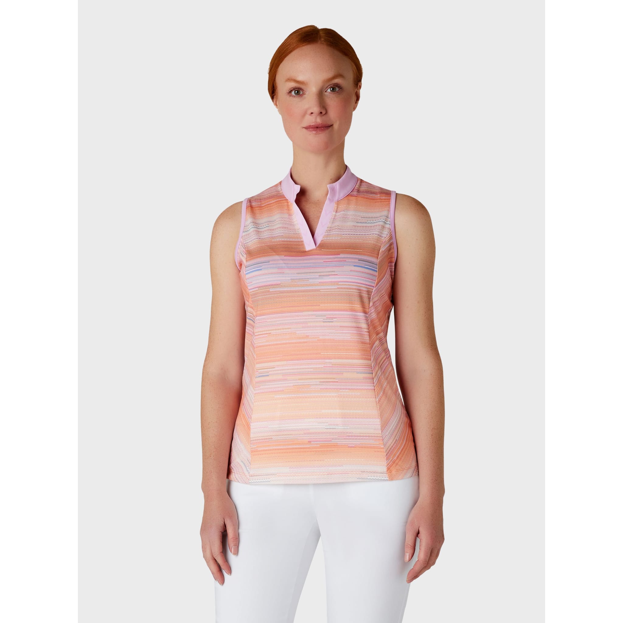 Callaway Striped Sleeveless Chev P Shirt Donna