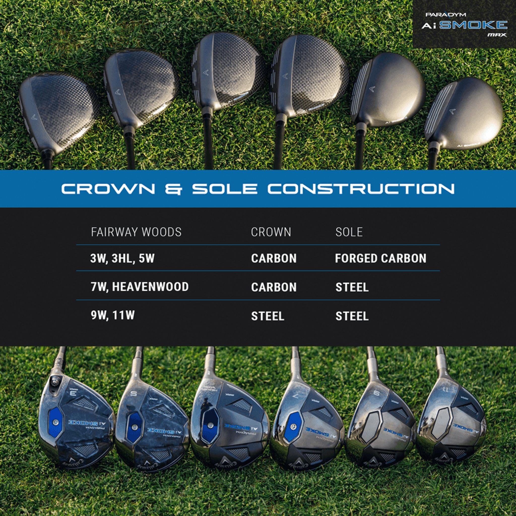 Callaway Paradym AI Smoke MAX legno da fairway da uomo