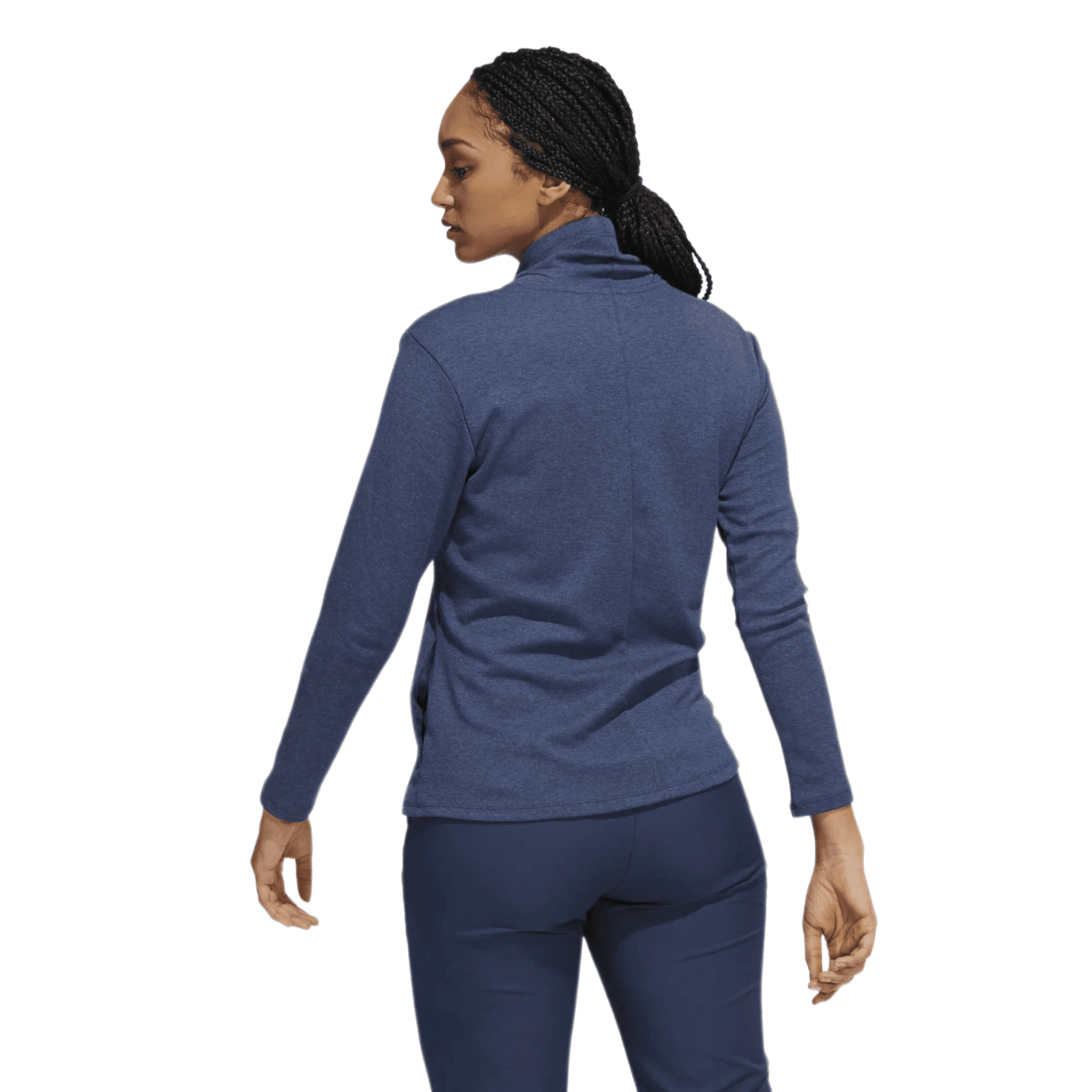 Adidas High Mock Golf Pullover Crew Navy Melange Da Donna Da Donna