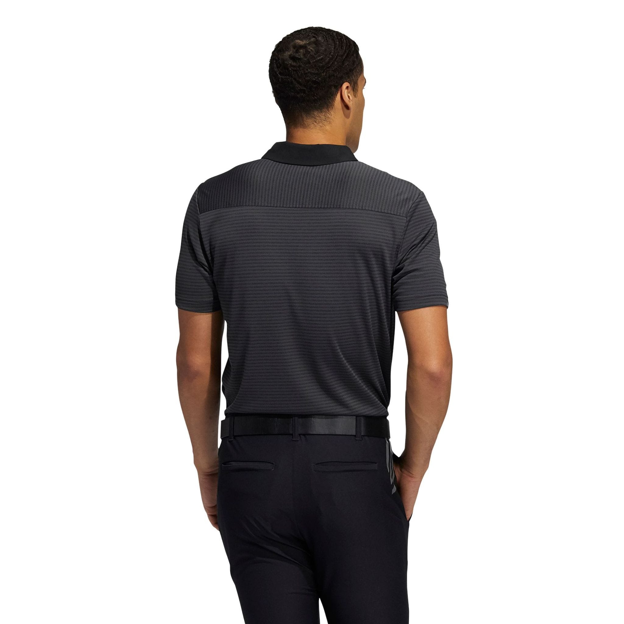Adidas M Polo Heat Ready Microstripe Carbon Nero Uomo
