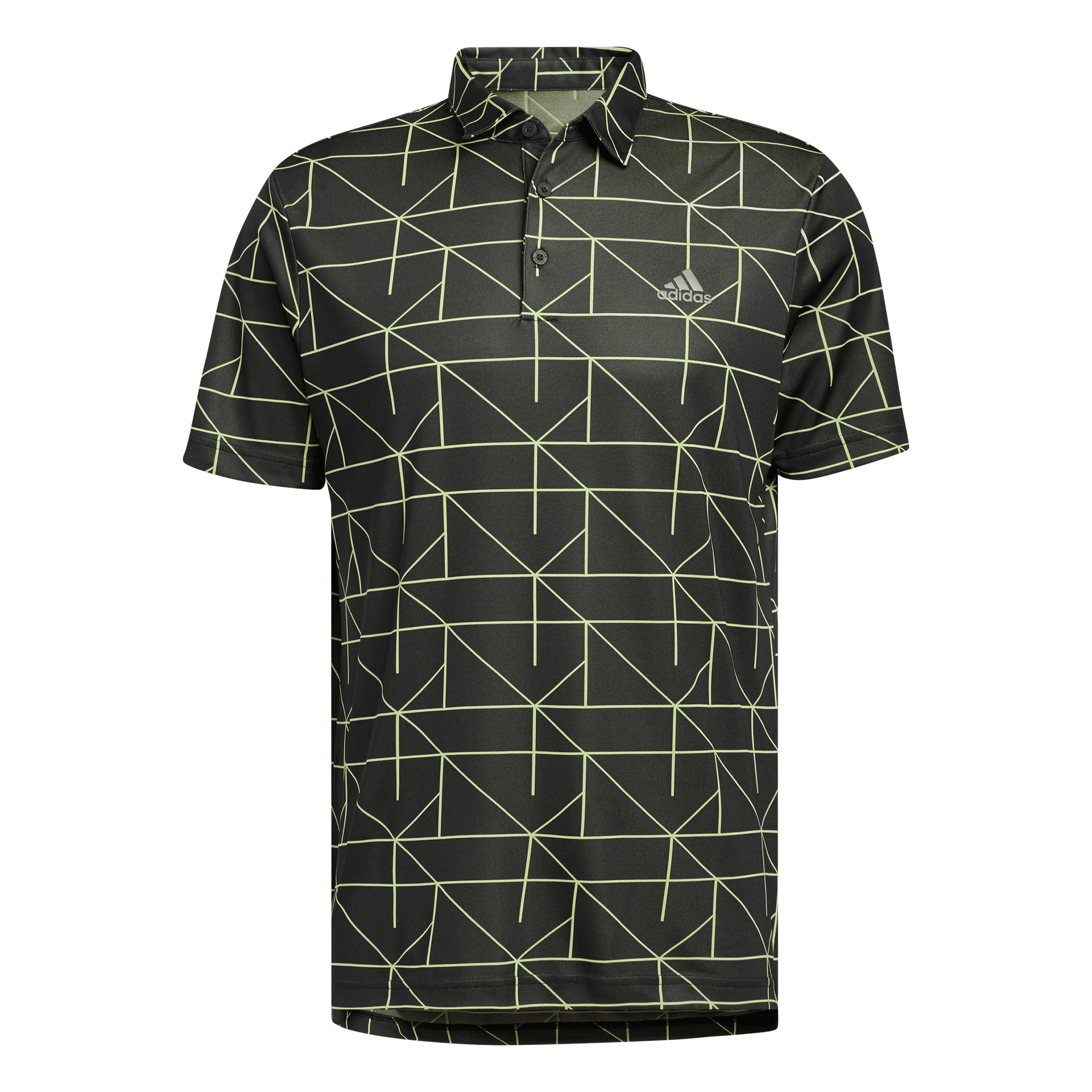 Adidas M Polo Jaquard Lines Nero/Lime Pulse Uomo